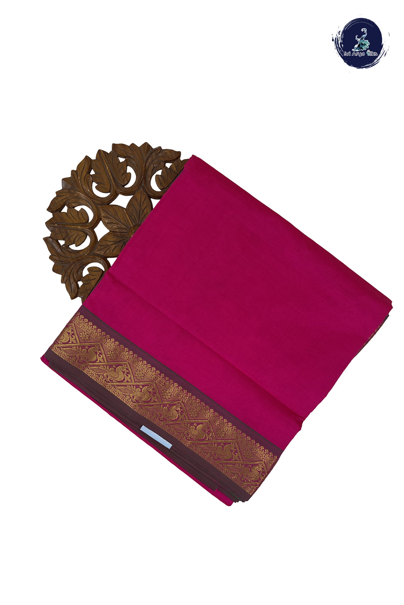 Pink Madisar Semi Silk Cotton Saree With Plain Pattern