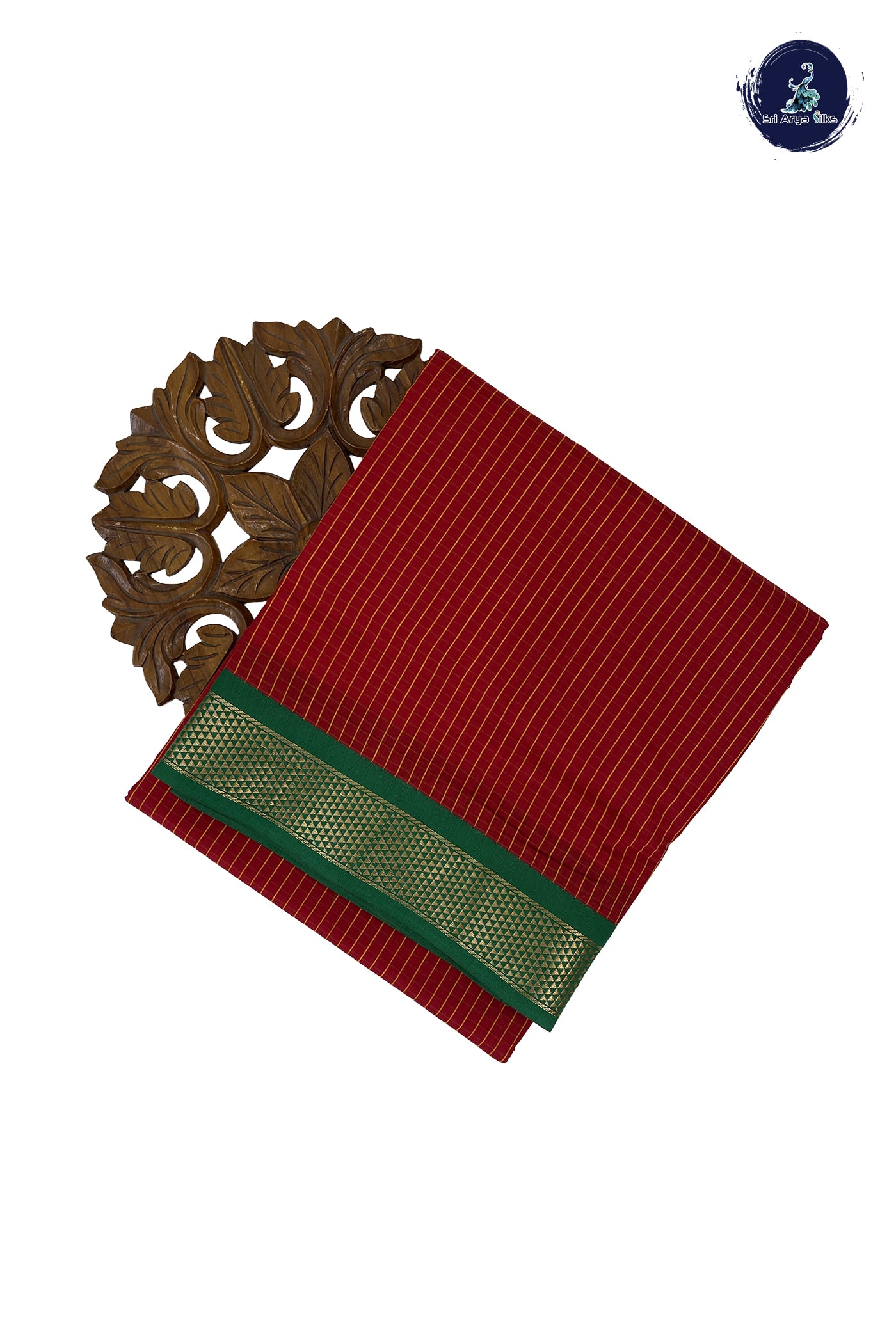 Red Madisar Semi Silk Cotton Saree With Checked Pattern