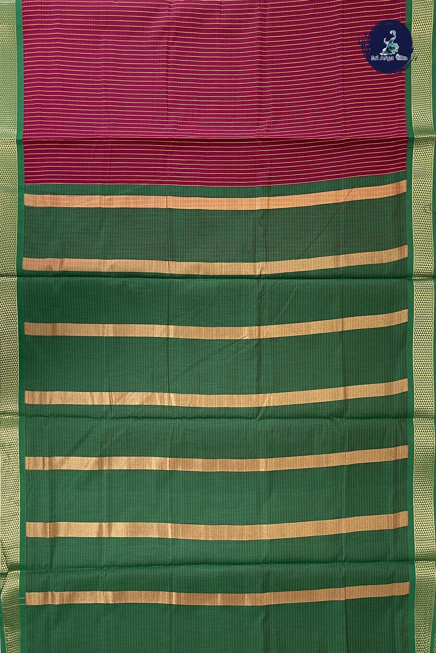 Maroon Madisar Semi Silk Cotton Saree With Checked Pattern