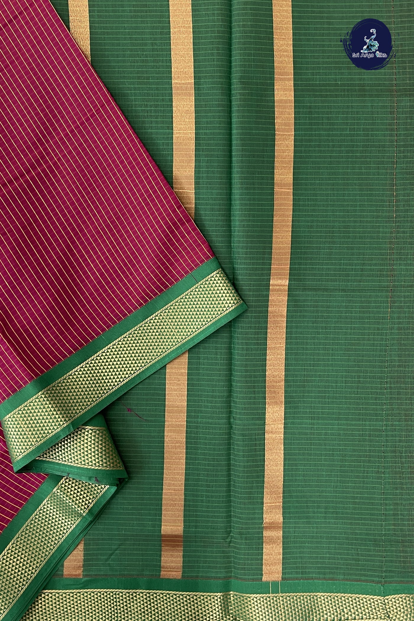 Maroon Madisar Semi Silk Cotton Saree With Checked Pattern