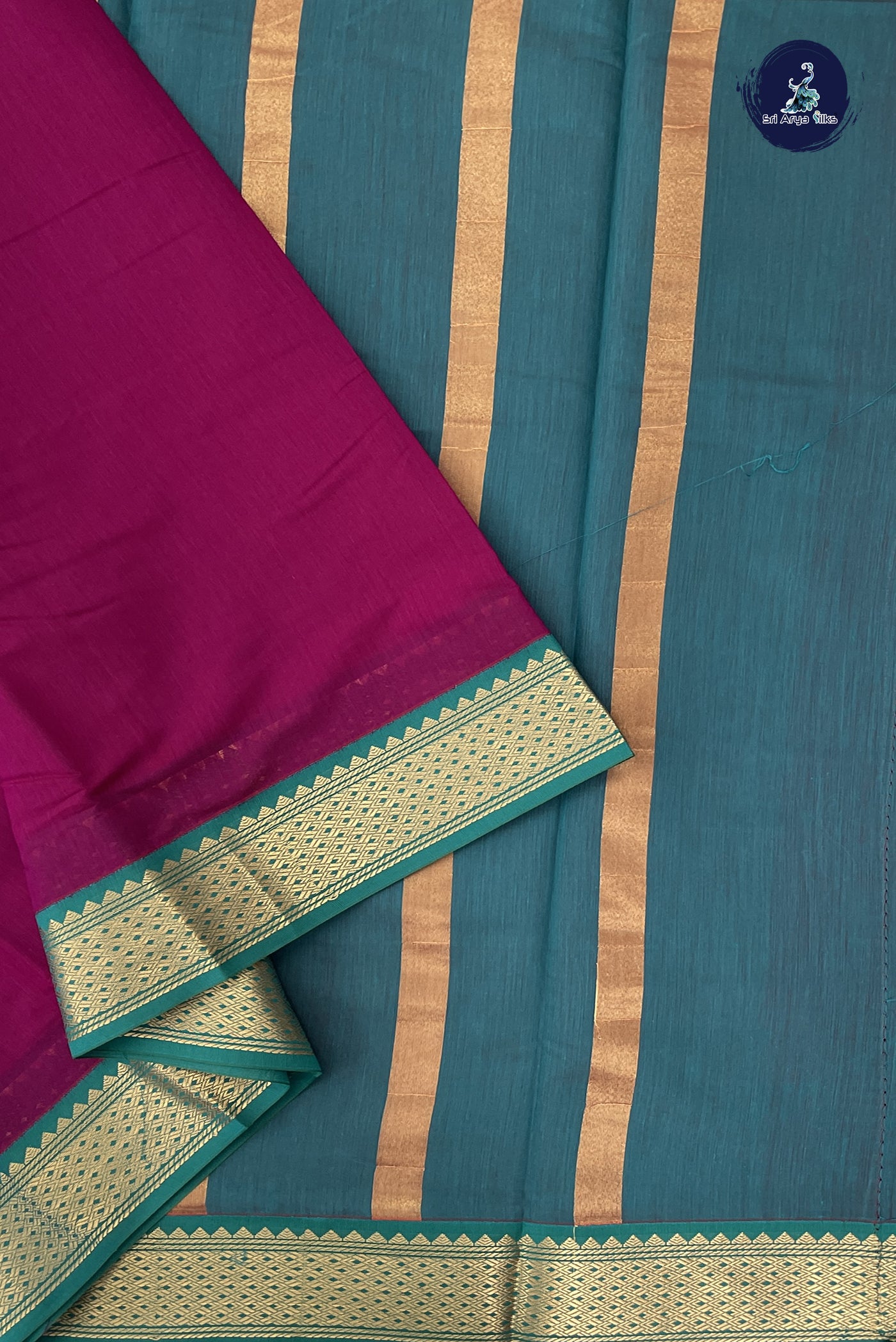 Burgundy Madisar Semi Silk Cotton Saree With Plain Pattern
