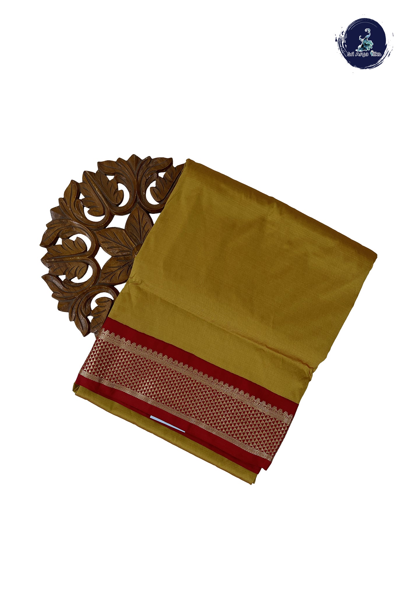 Mustard 9  Yards Semi Silk With Plain Pattern