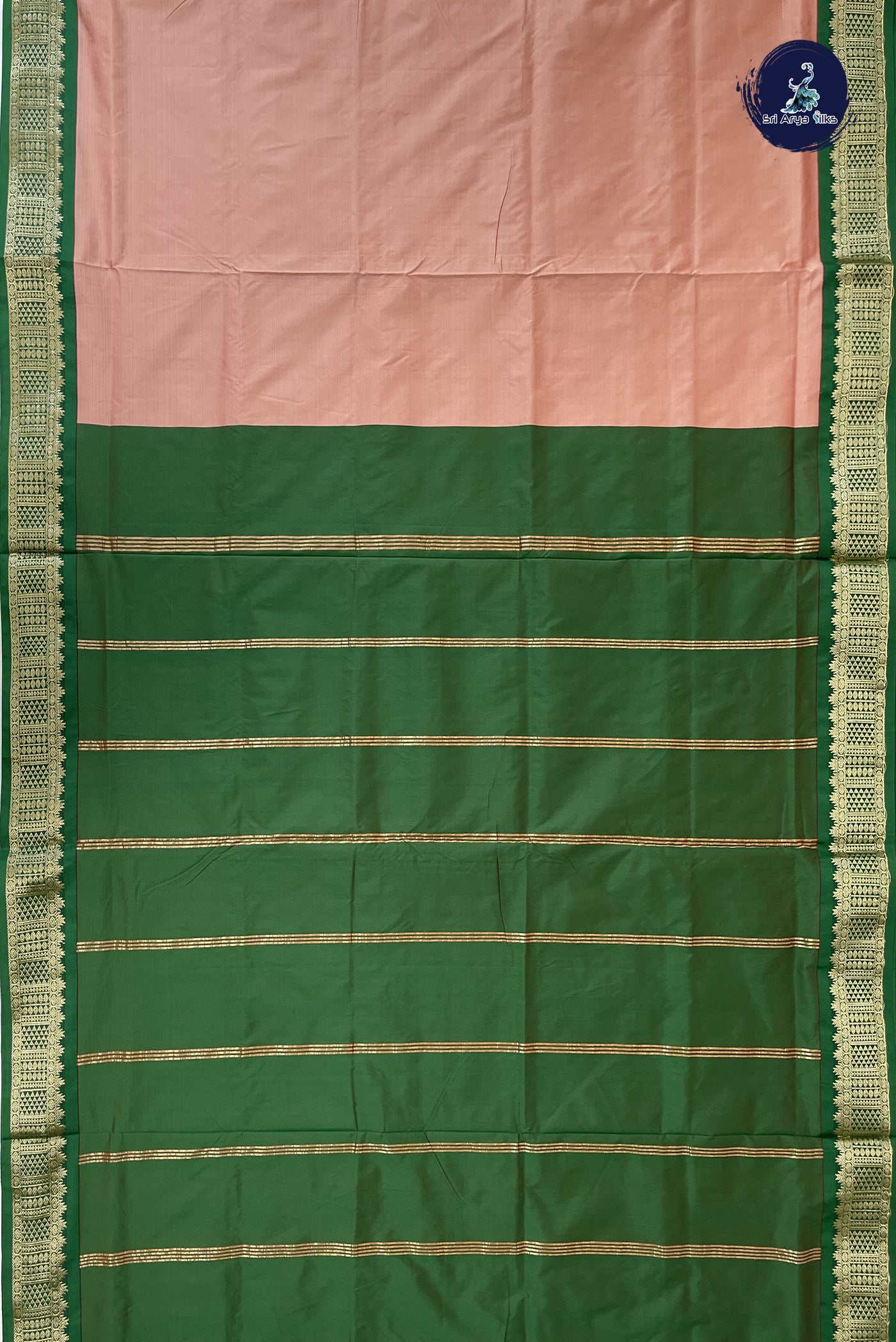 Pastel Shade 9 Yards Semi Silk With Plain Pattern