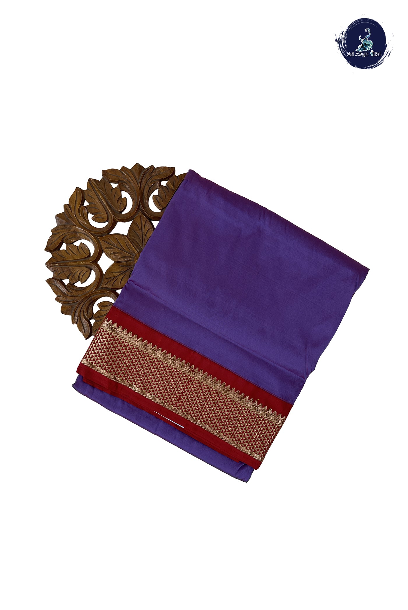 Lavender 10 Yards Semi Silk With Plain Pattern