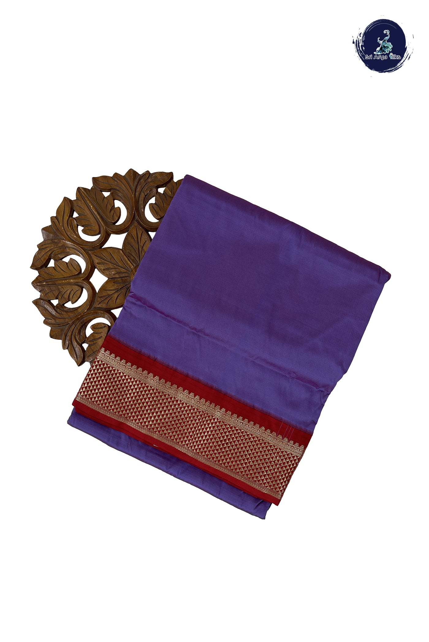 Lavender 10 Yards Semi Silk With Plain Pattern