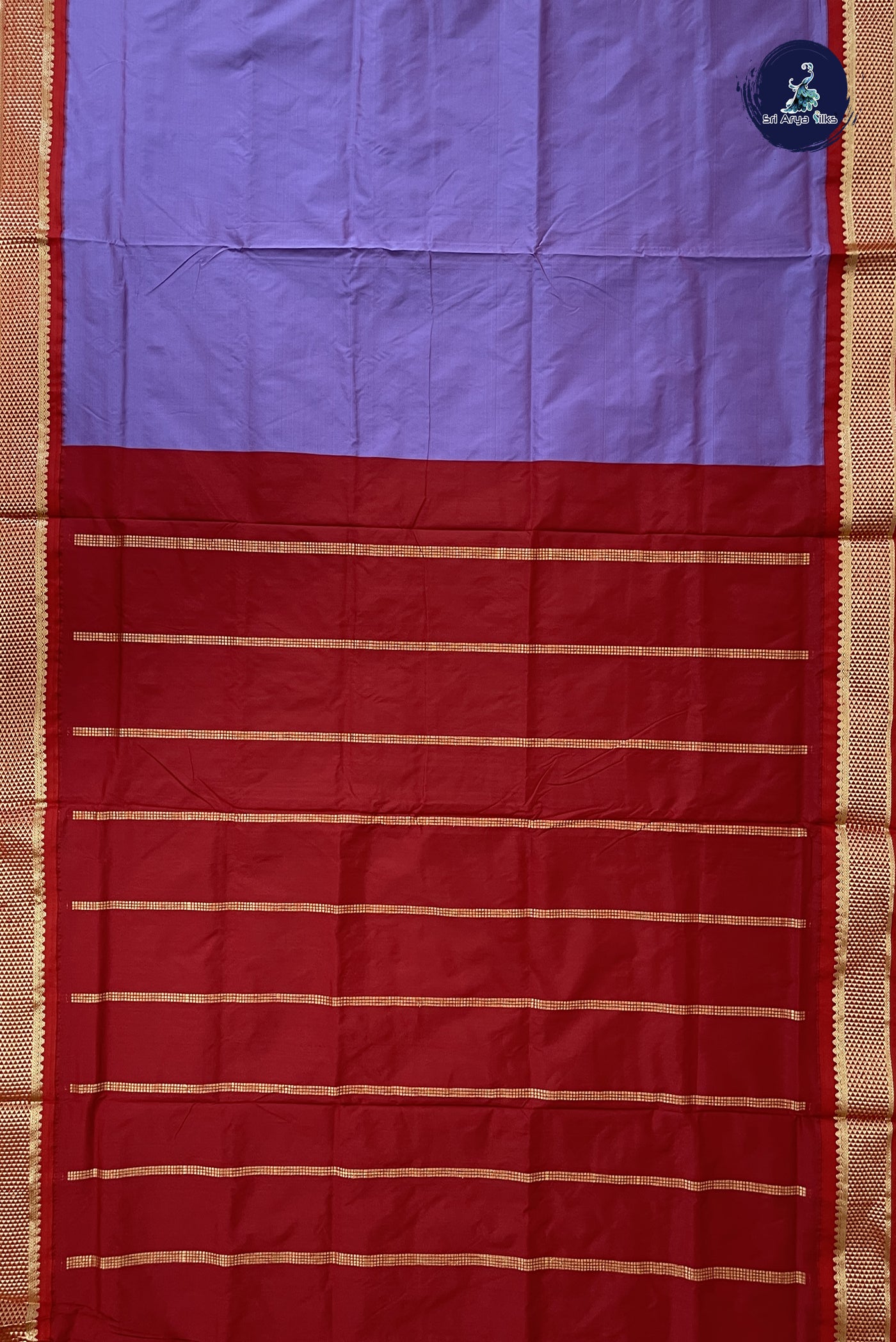 Lavender 10 Yards Semi Silk With Plain Pattern