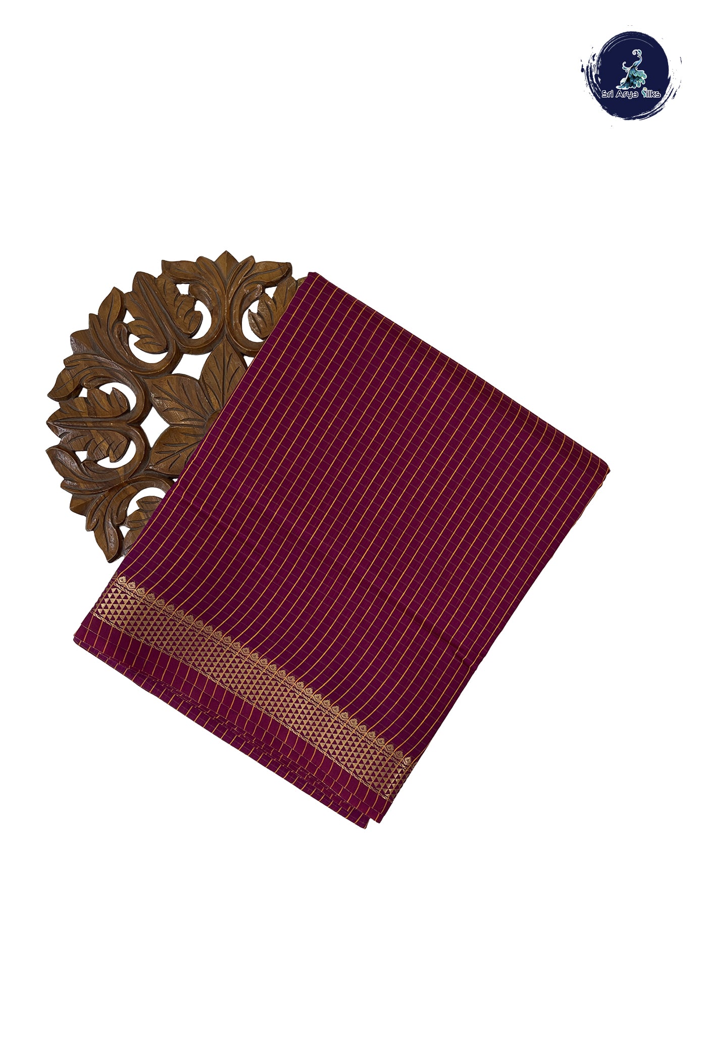 Magenta Madisar Semi Silk Cotton Saree With Checked Pattern
