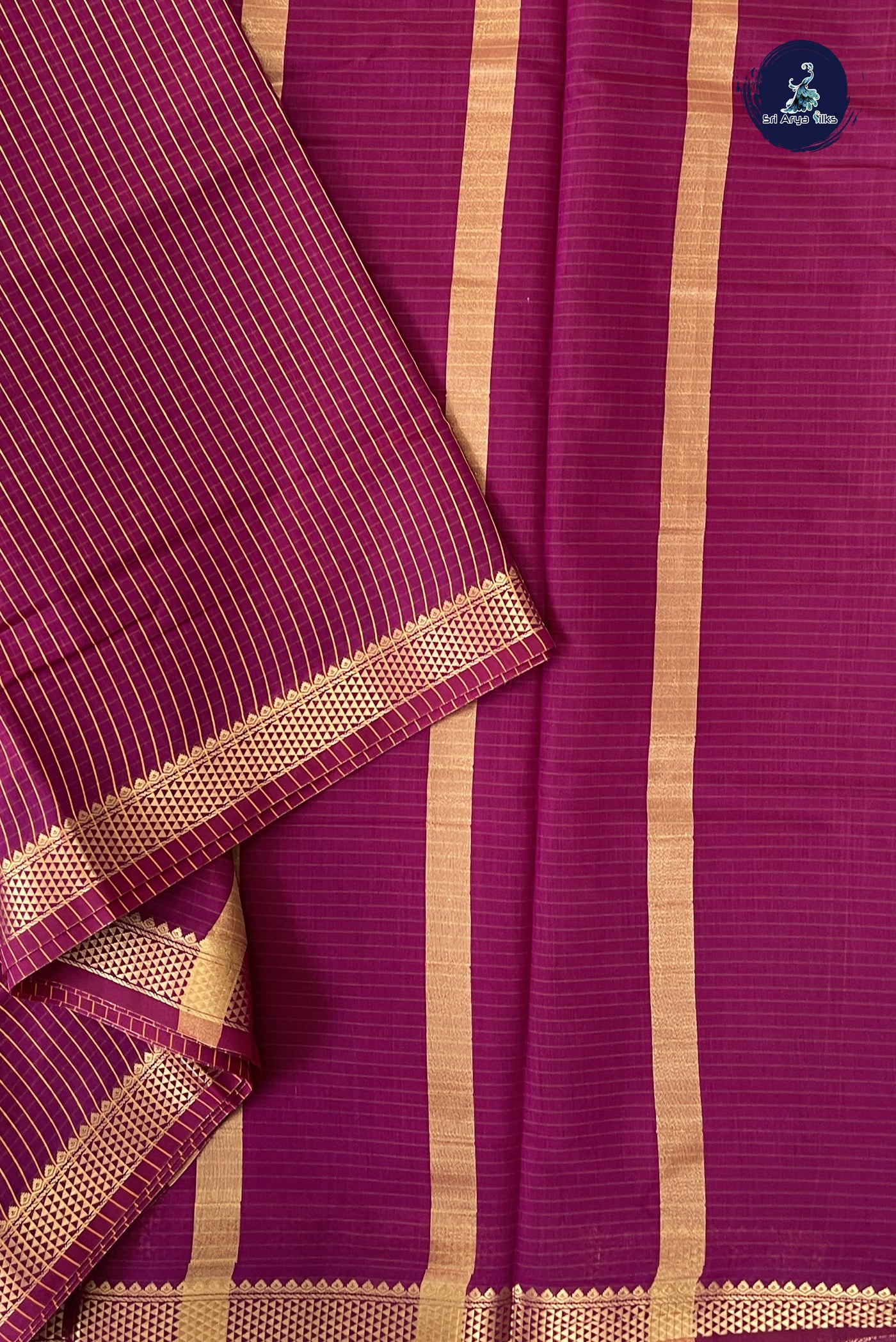Magenta Madisar Semi Silk Cotton Saree With Checked Pattern