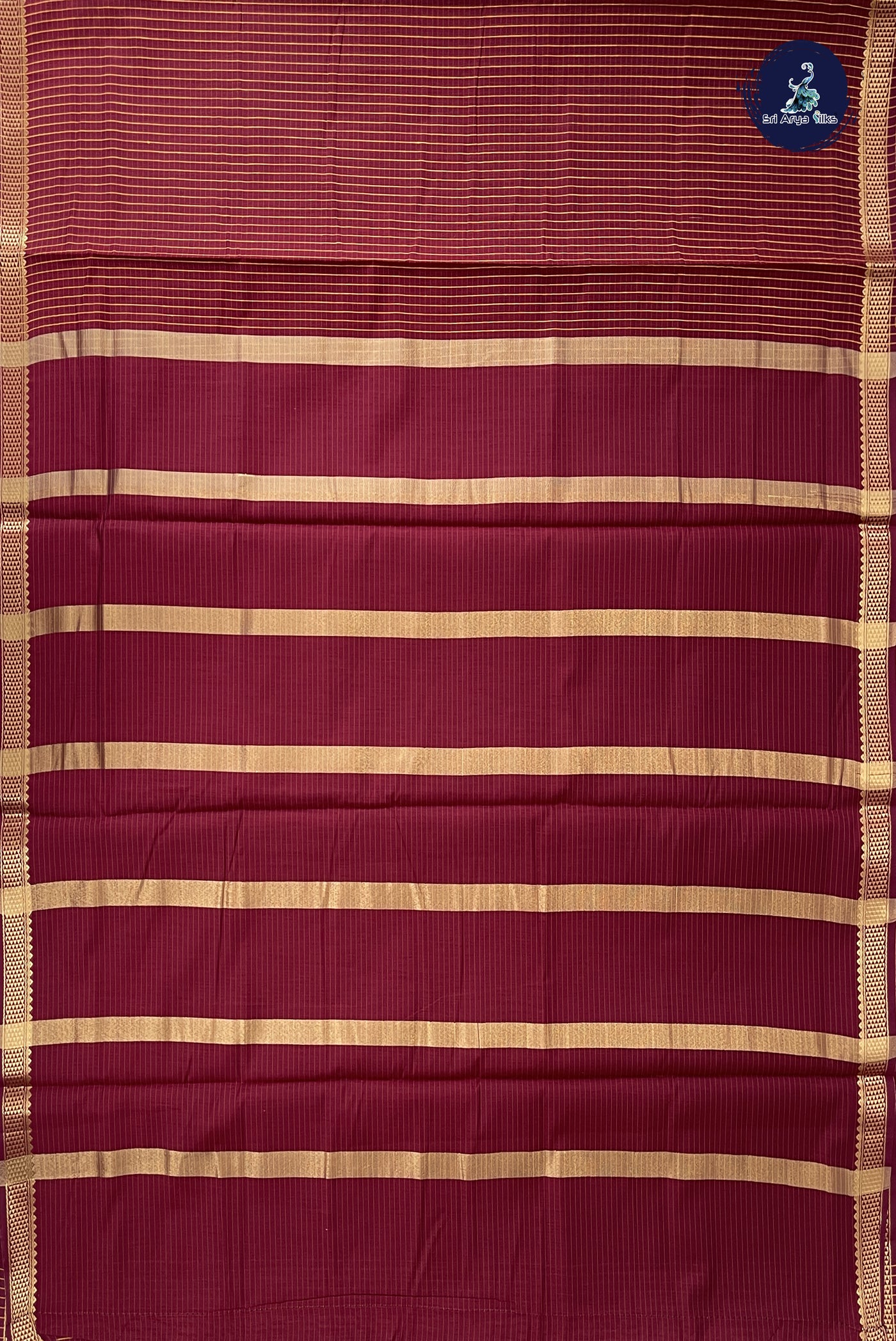 Maroon Madisar Semi Silk Cotton Saree With Checked Pattern