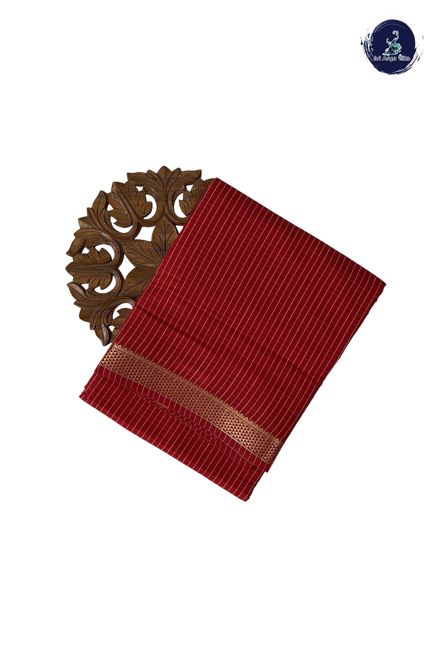 Red Madisar Semi Silk Cotton Saree With Checked Pattern