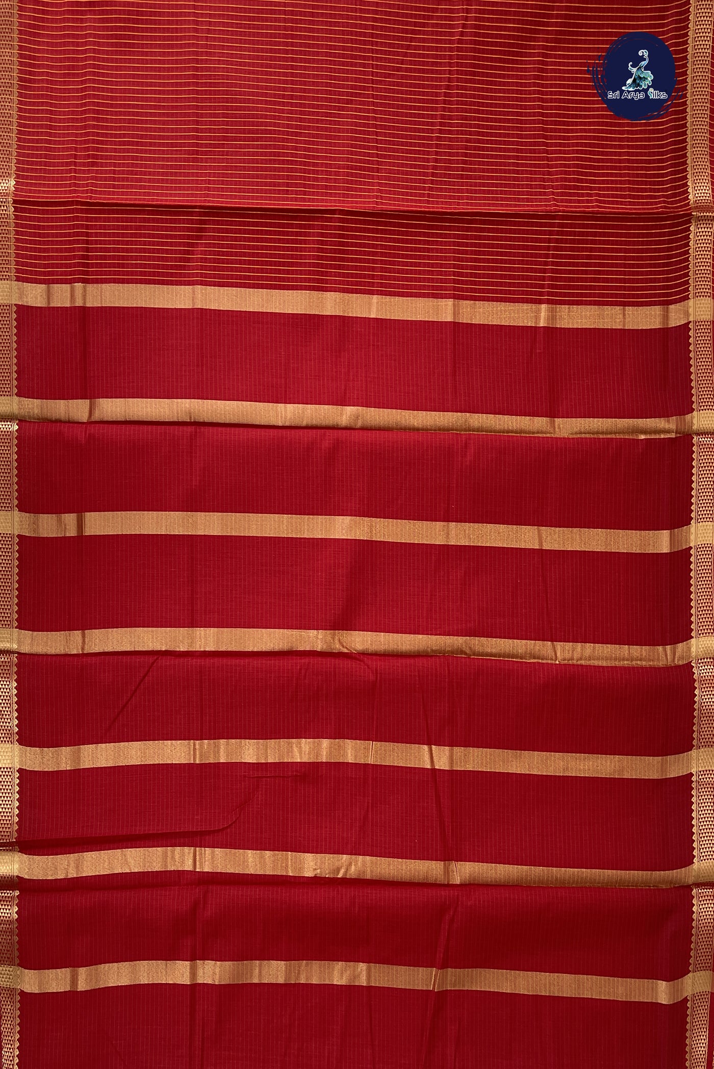 Red Madisar Semi Silk Cotton Saree With Checked Pattern