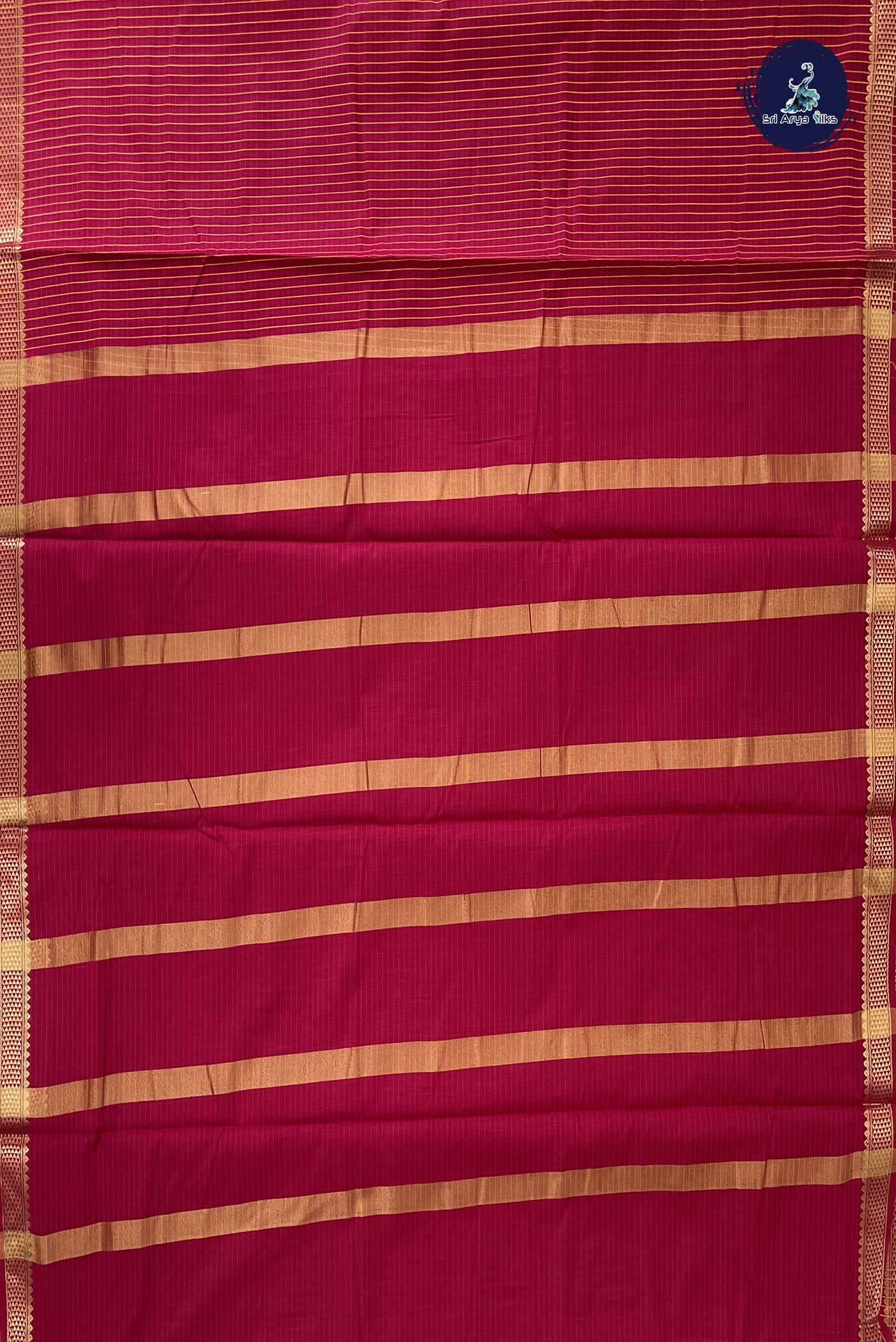 Dark Pink Madisar Semi Silk Cotton Saree With Checked Pattern