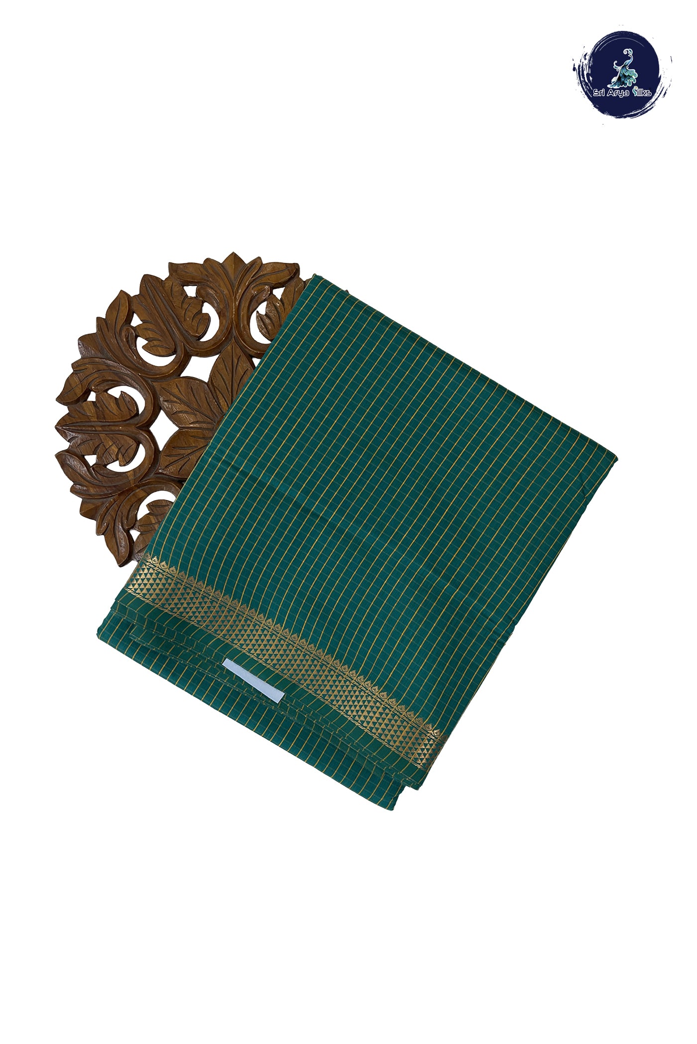 Green Madisar Semi Silk Cotton Saree With Checked Pattern