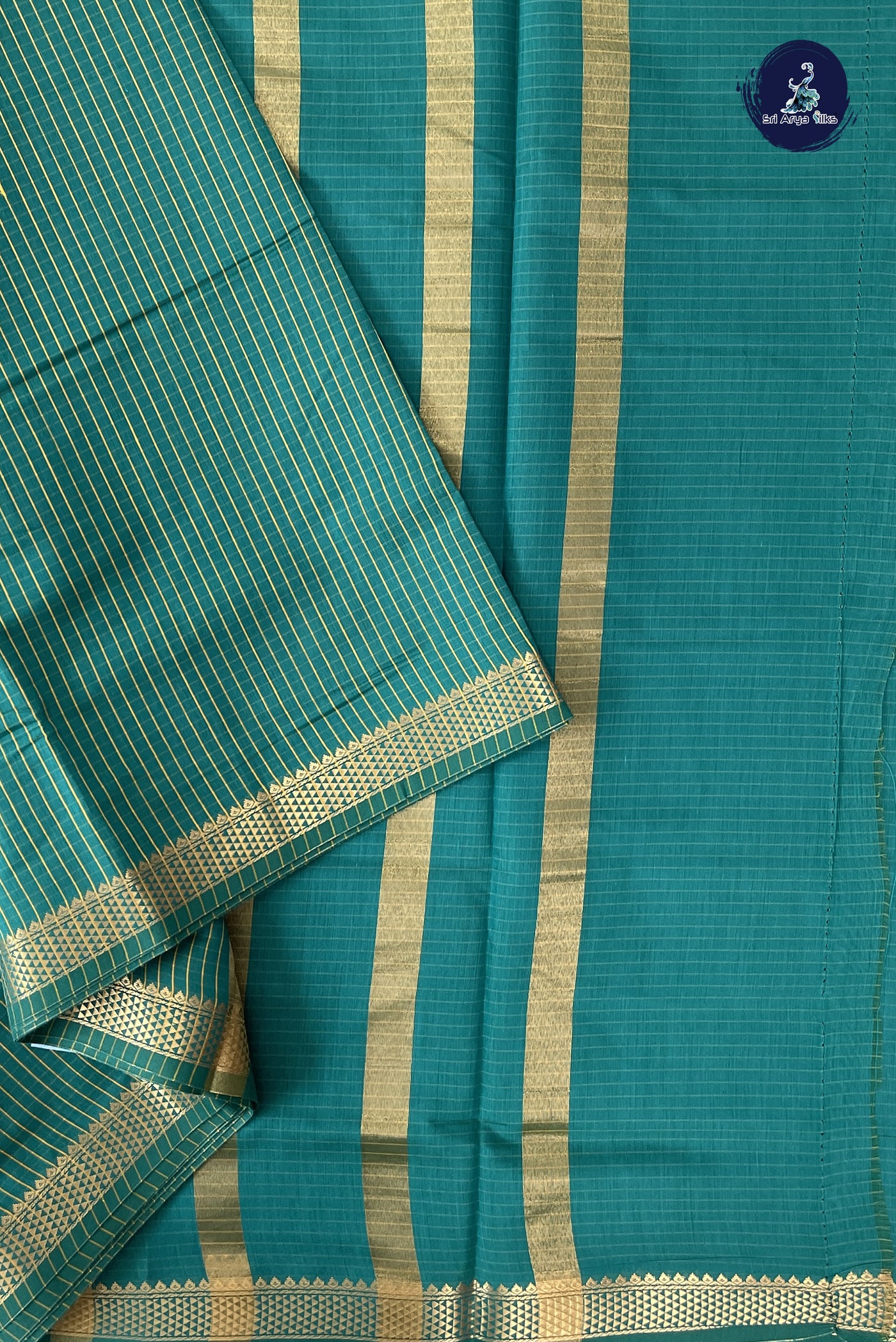 Green Madisar Semi Silk Cotton Saree With Checked Pattern