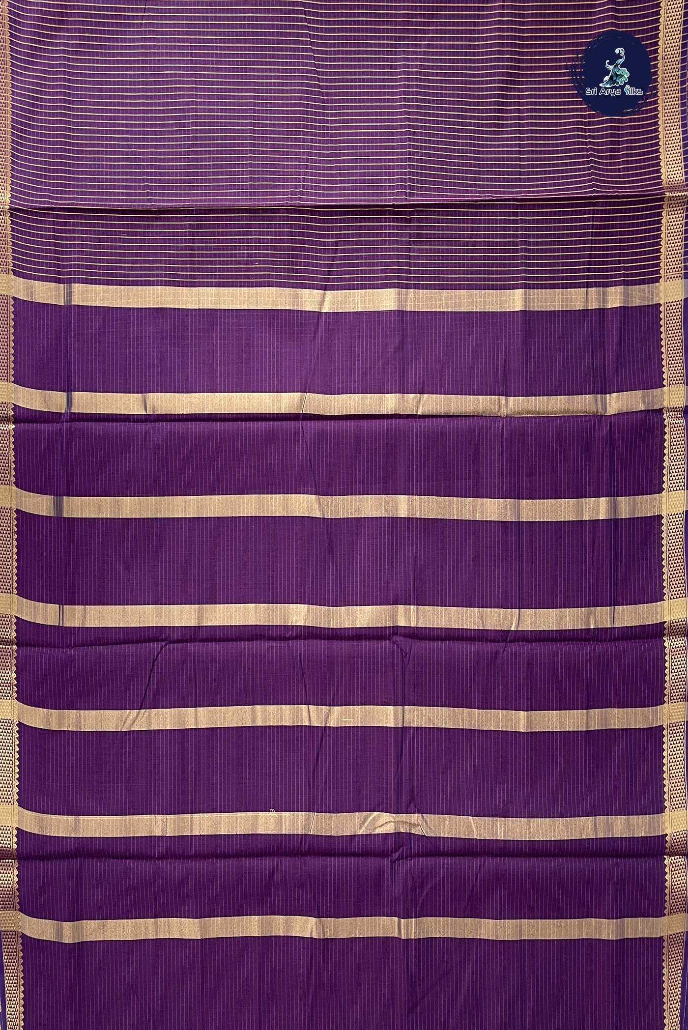 Dark Brinjal Madisar Semi Silk Cotton Saree With Checked Pattern