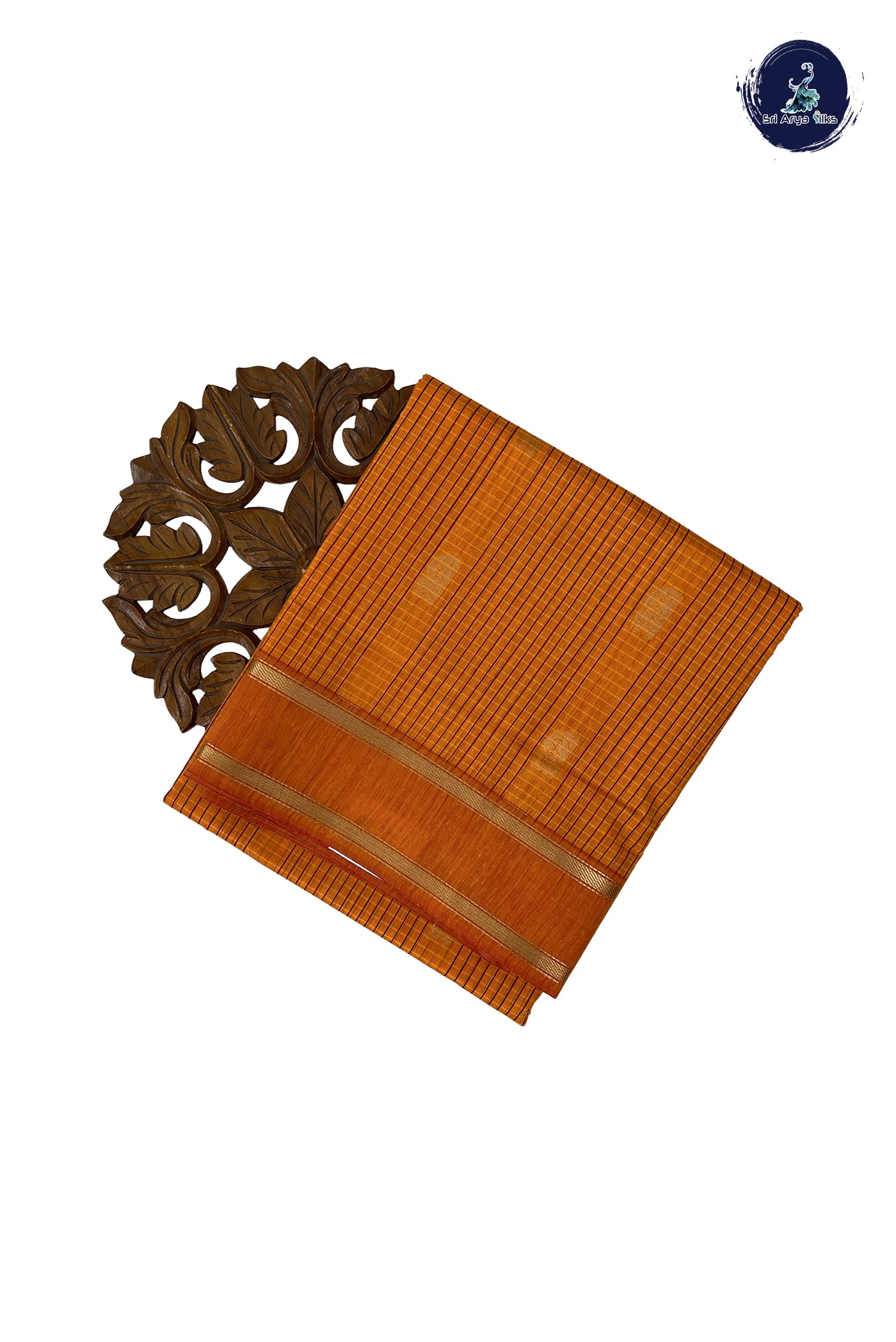 Mango Yellow Madisar Semi Silk Cotton Saree With Checked Pattern