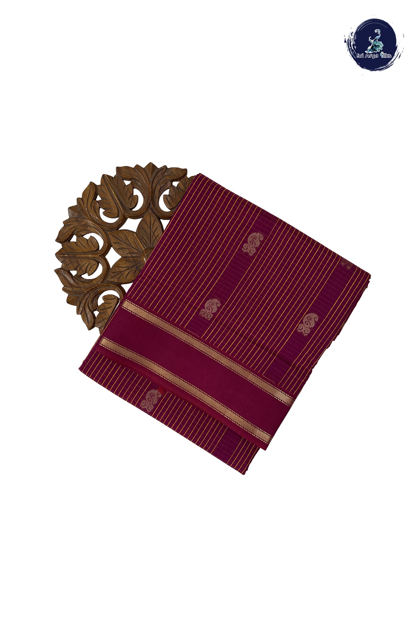 Magenta Madisar Semi Silk Cotton Saree With Checked Pattern