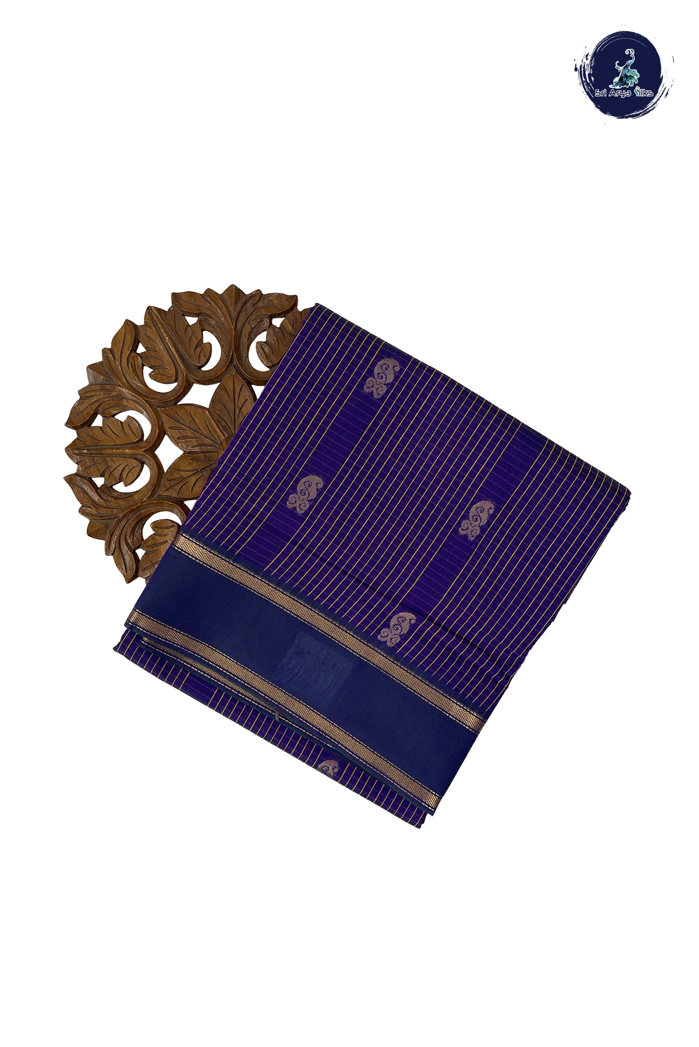 Violet Madisar Semi Silk Cotton Saree With Checked Pattern