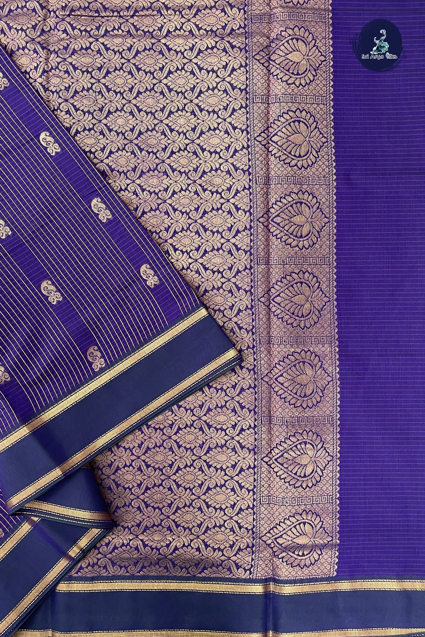Violet Madisar Semi Silk Cotton Saree With Checked Pattern