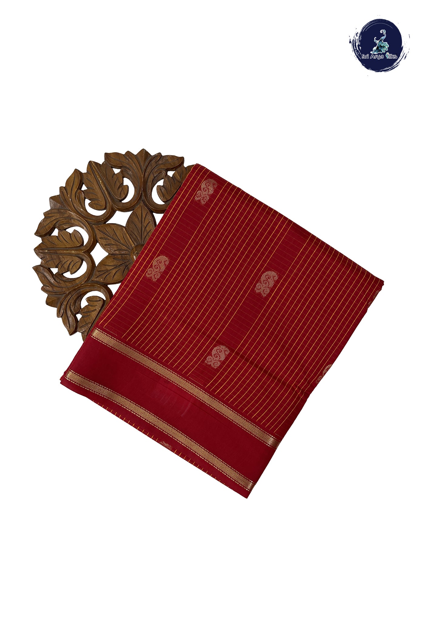 Red Madisar Semi Silk Cotton Saree With Checked Pattern