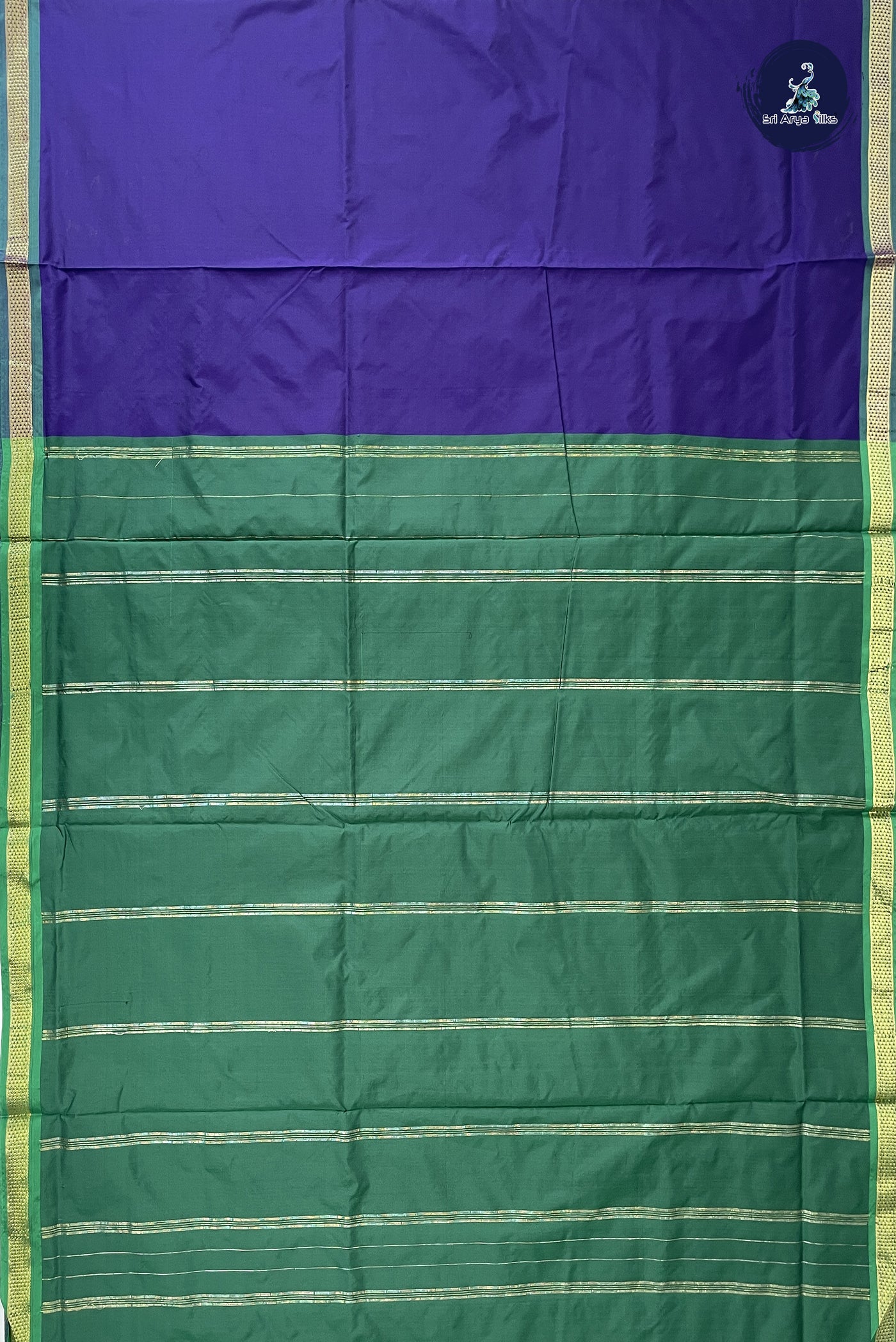 Violet 10 Yards Semi Silk With Plain Pattern