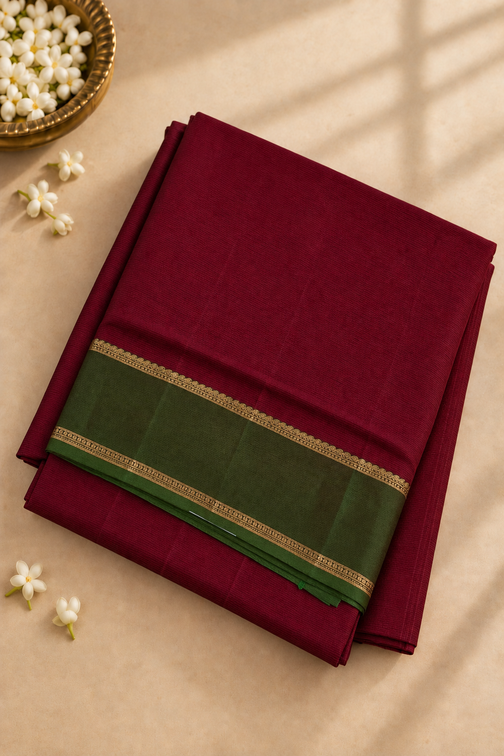 Arakku Madisar 10 Yards Silk Saree With Plain Pattern
