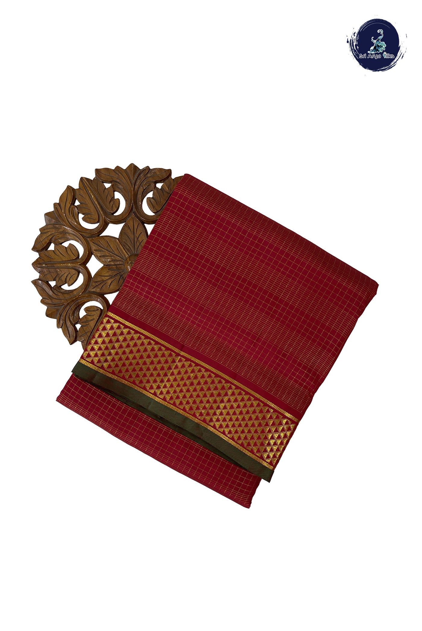 Arakku Madisar 10 Yards Silk Saree With Zari Checked Pattern