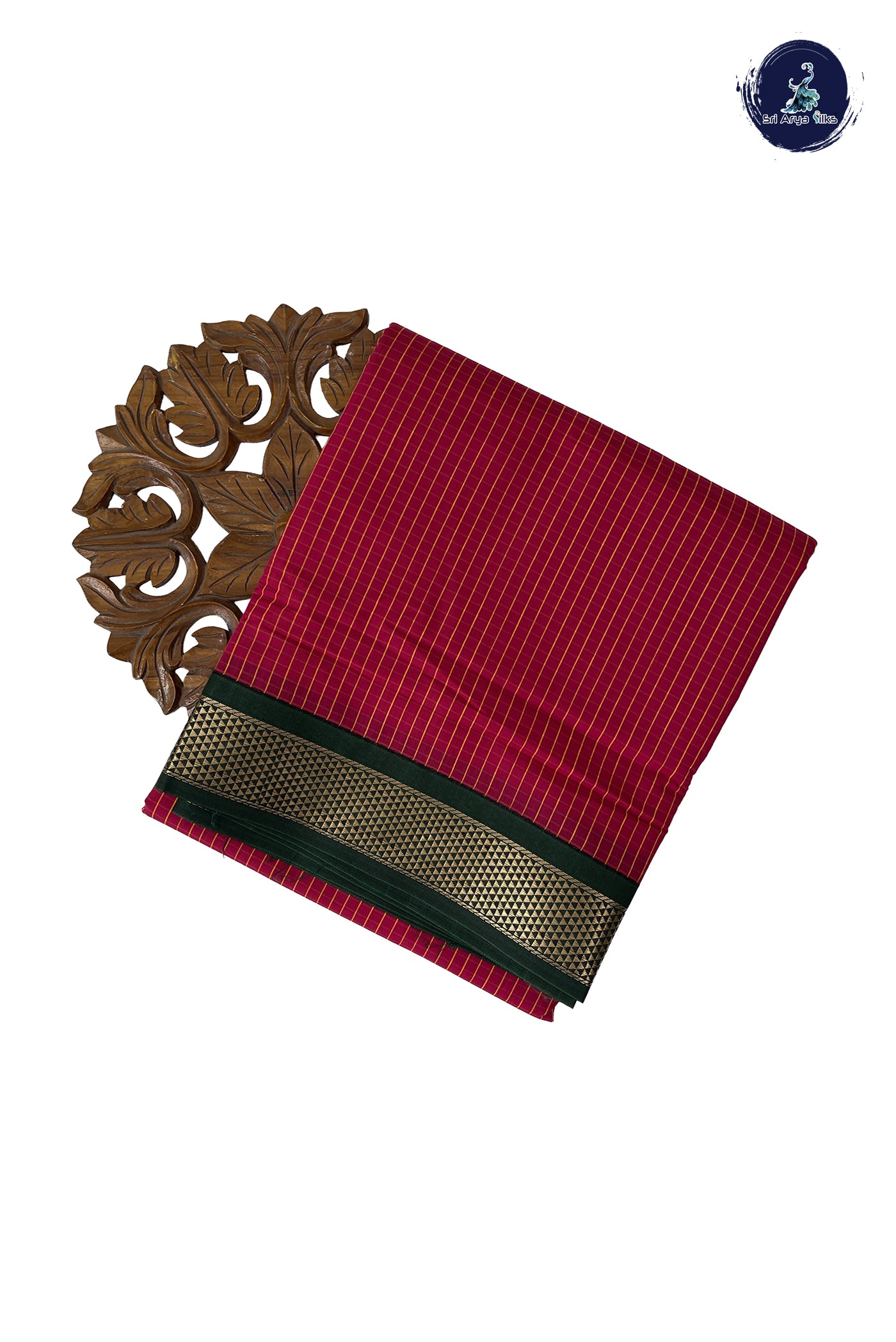 Dark Pink Madisar Semi Silk Cotton Saree With Checked Pattern