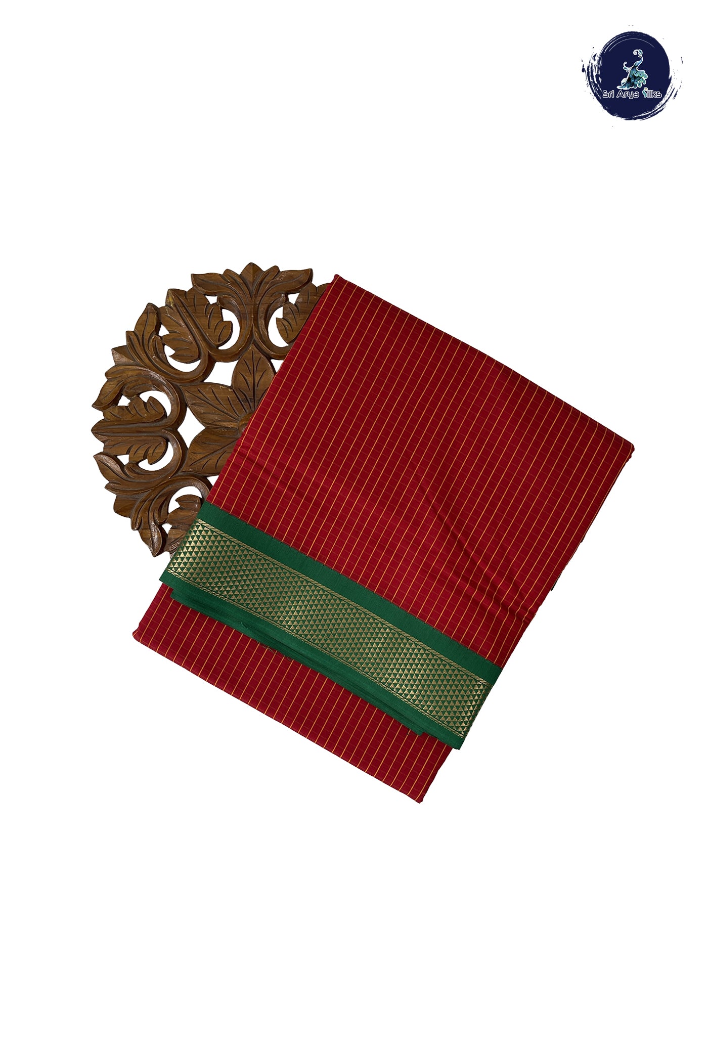 Red Madisar Semi Silk Cotton Saree With Checked Pattern