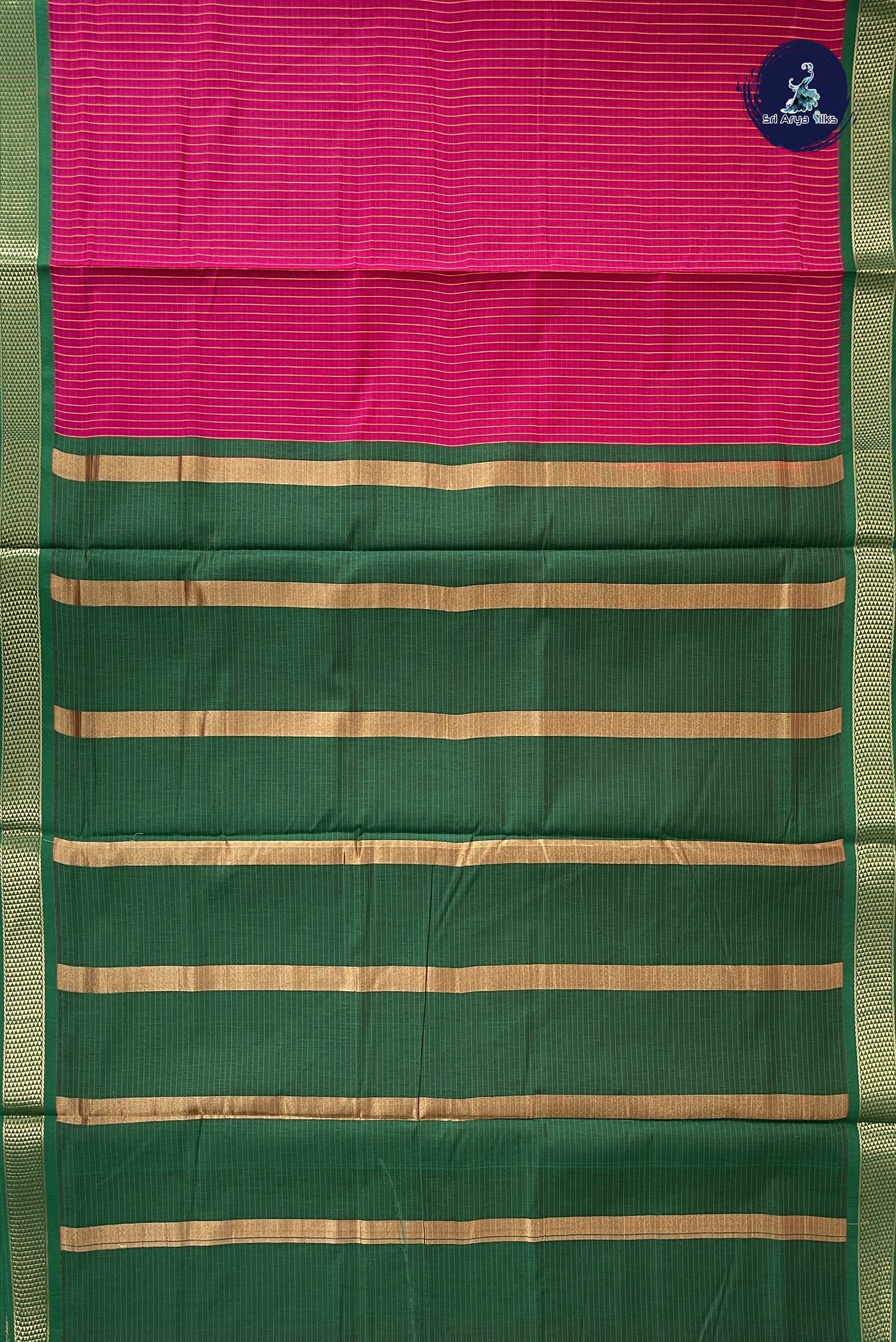 Dark Pink Madisar Semi Silk Cotton Saree With Checked Pattern