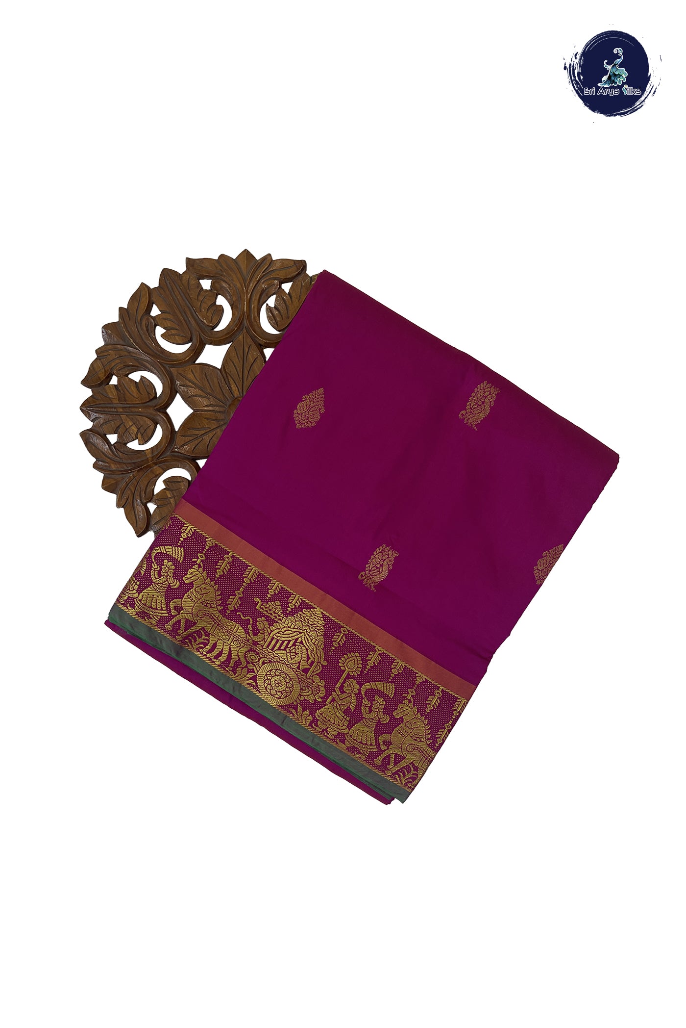 Magenta Pink 10 Yards Semi Silk With Zari Buttas Pattern