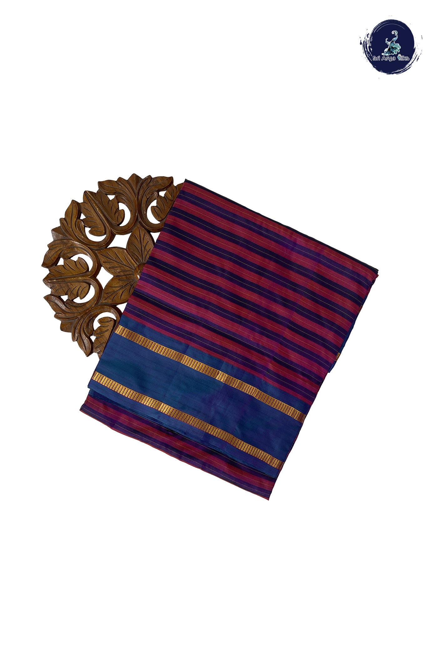 Multi Colour Madisar 10 Yards Silk Saree With Stripes Pattern