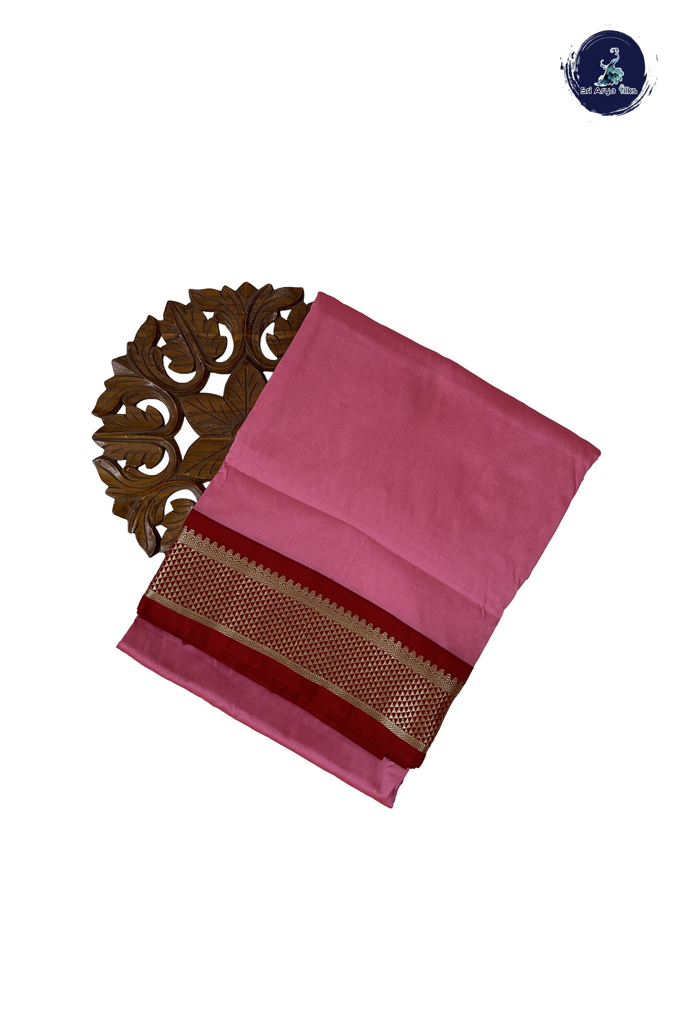 Pink 10 Yards Semi Silk With Plain Pattern