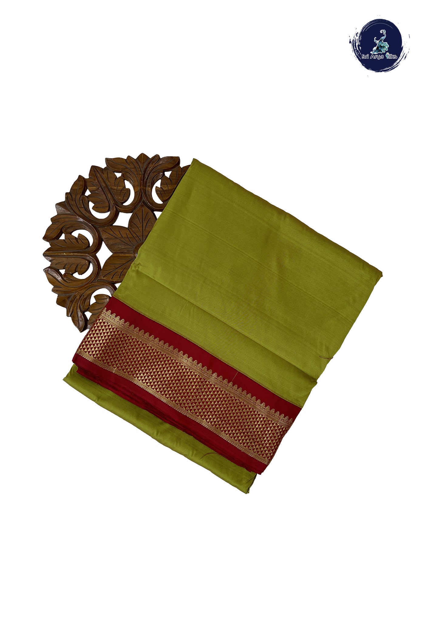 Green 10 Yards Semi Silk With Plain Pattern