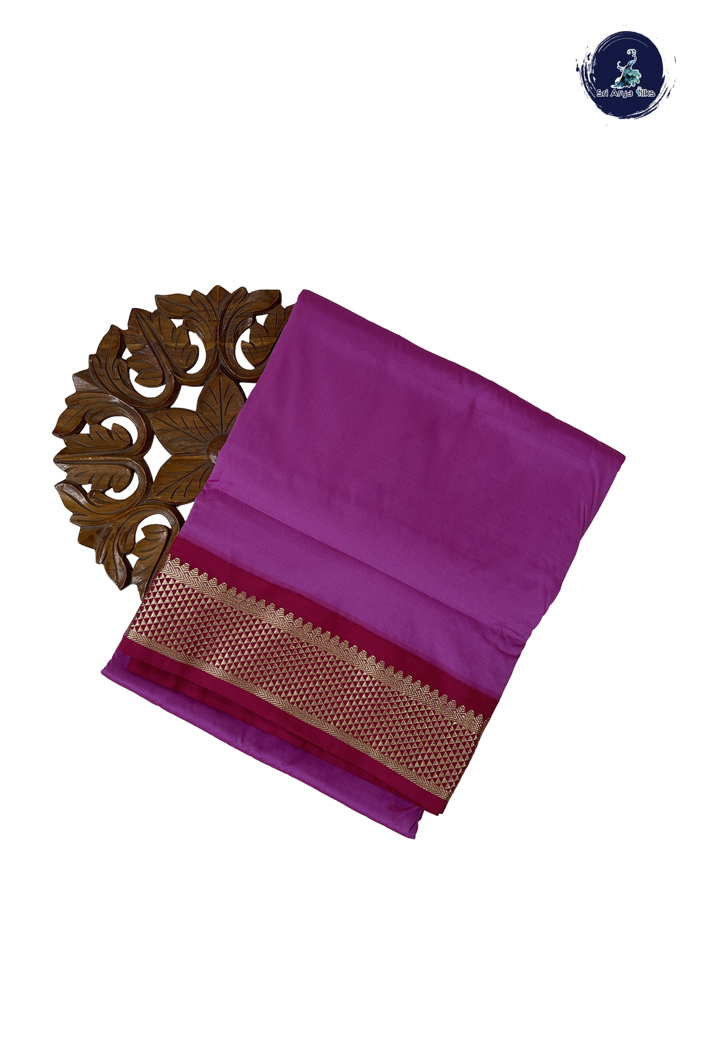 Lotus Pink 10 Yards Semi Silk With Plain Pattern