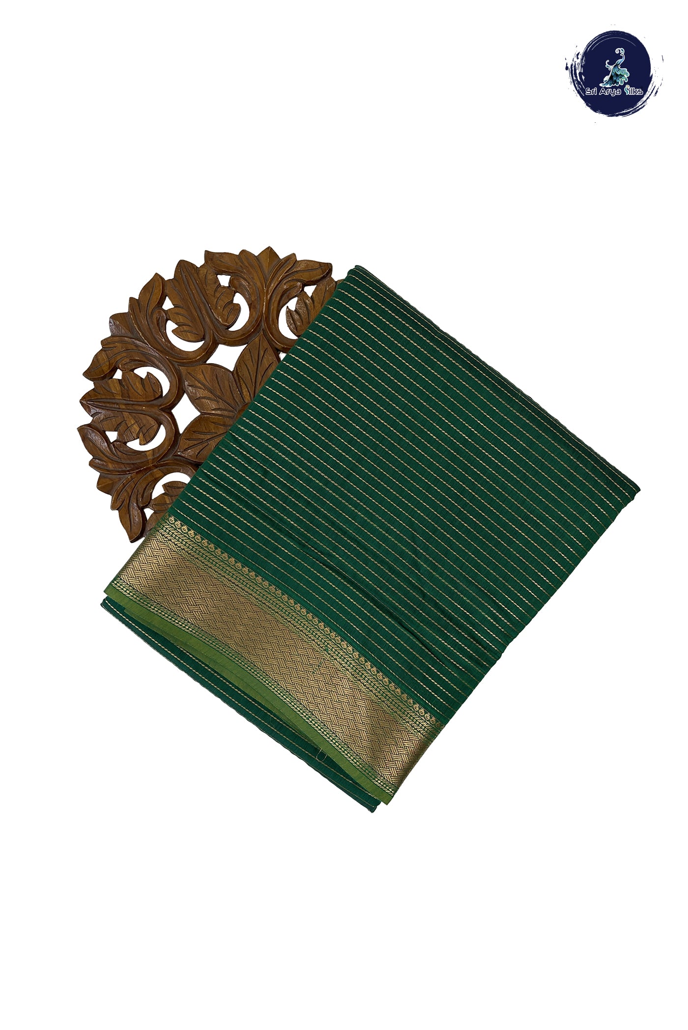 Green Madisar Semi Silk Cotton Saree With Vaira Oosi Pattern