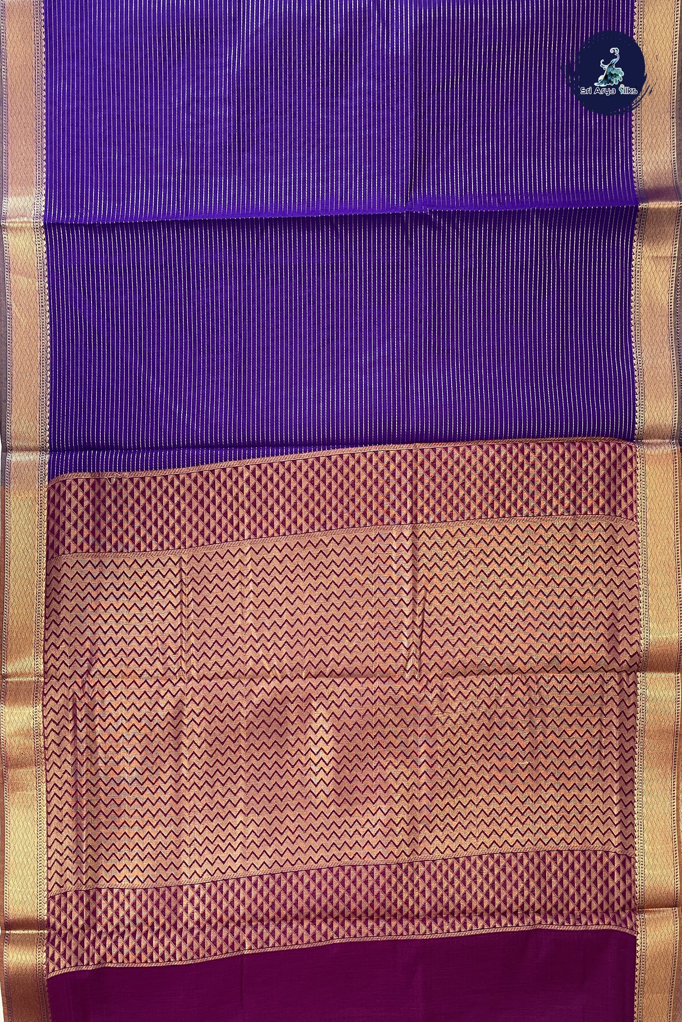 Violet Madisar Semi Silk Cotton Saree With Vaira Oosi Pattern