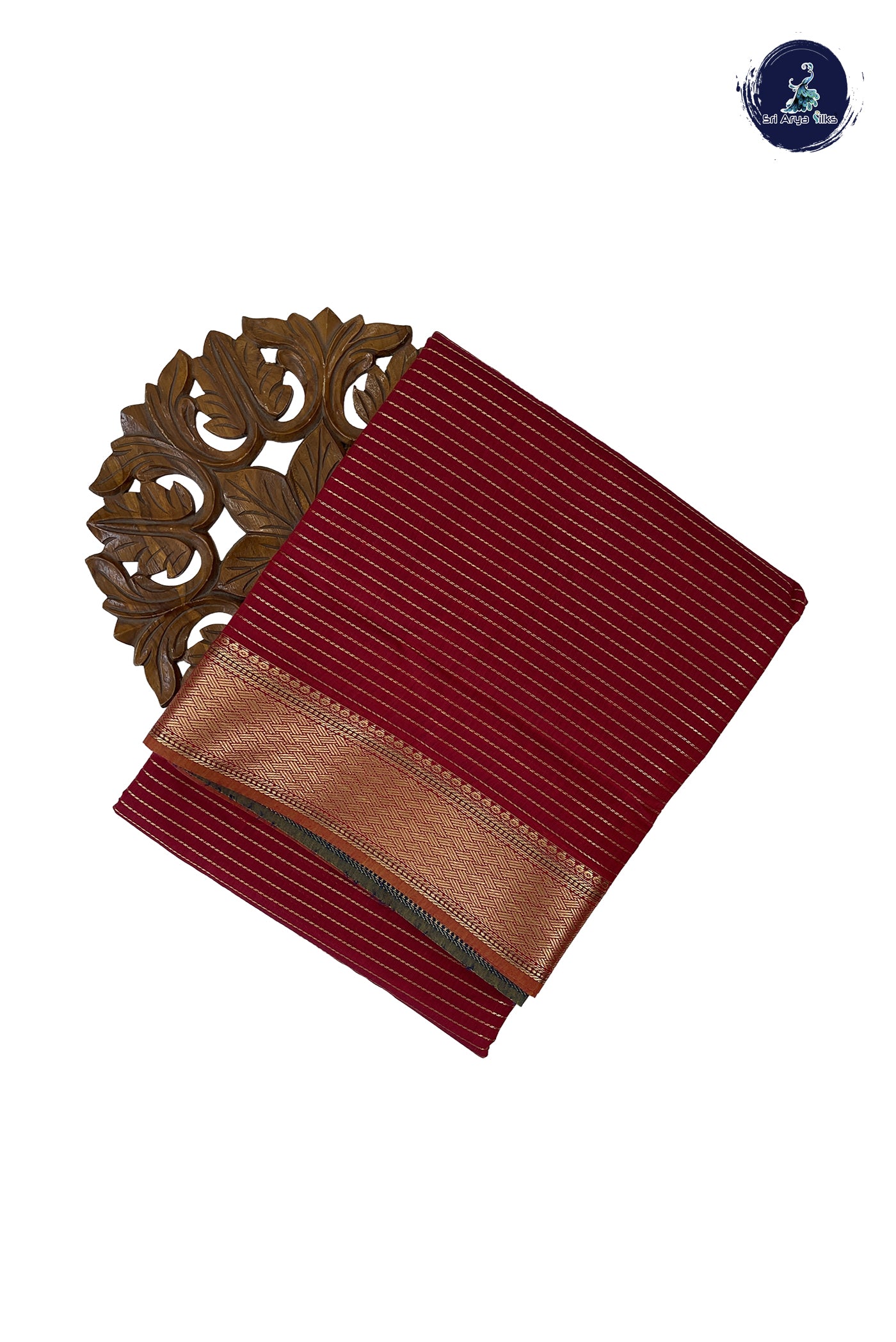 Maroon Madisar Semi Silk Cotton Saree With Vaira Oosi Pattern