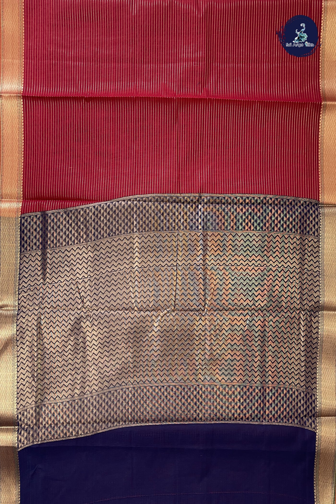 Maroon Madisar Semi Silk Cotton Saree With Vaira Oosi Pattern