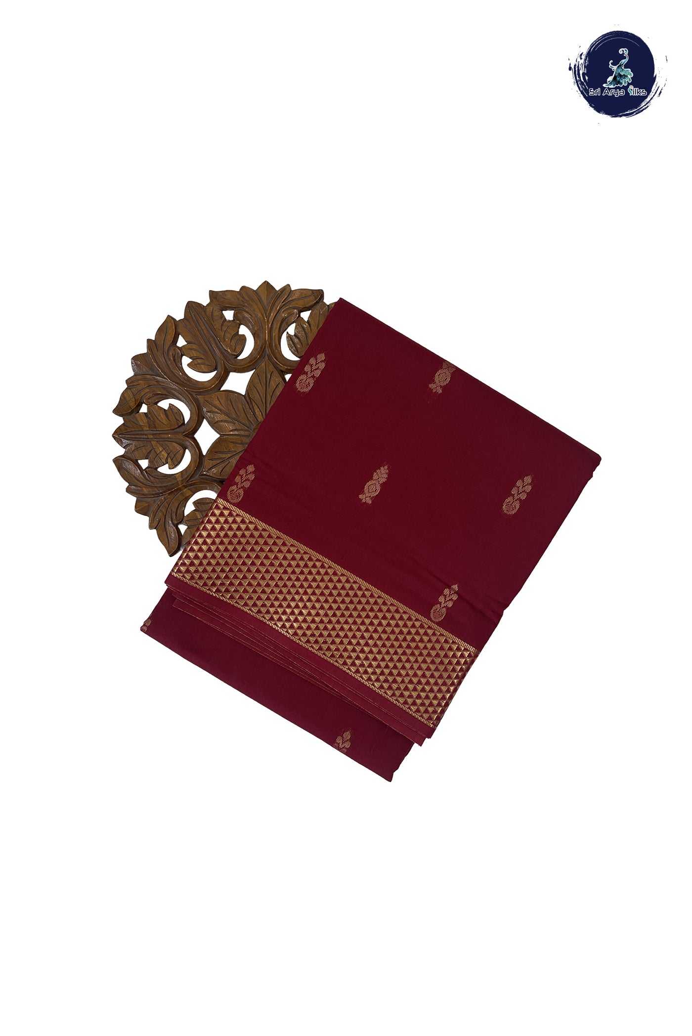 Arakku Madisar Semi Silk Cotton Saree With Zari Buttas Pattern