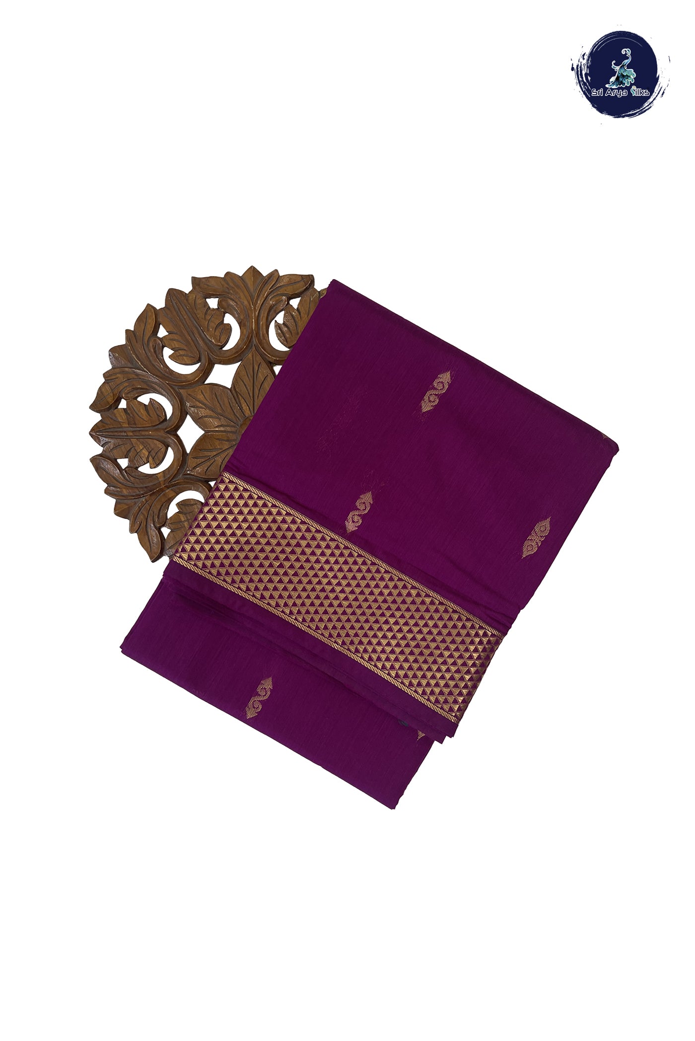 Magenta Purple Madisar Semi Silk Cotton Saree With Zari Buttas Pattern