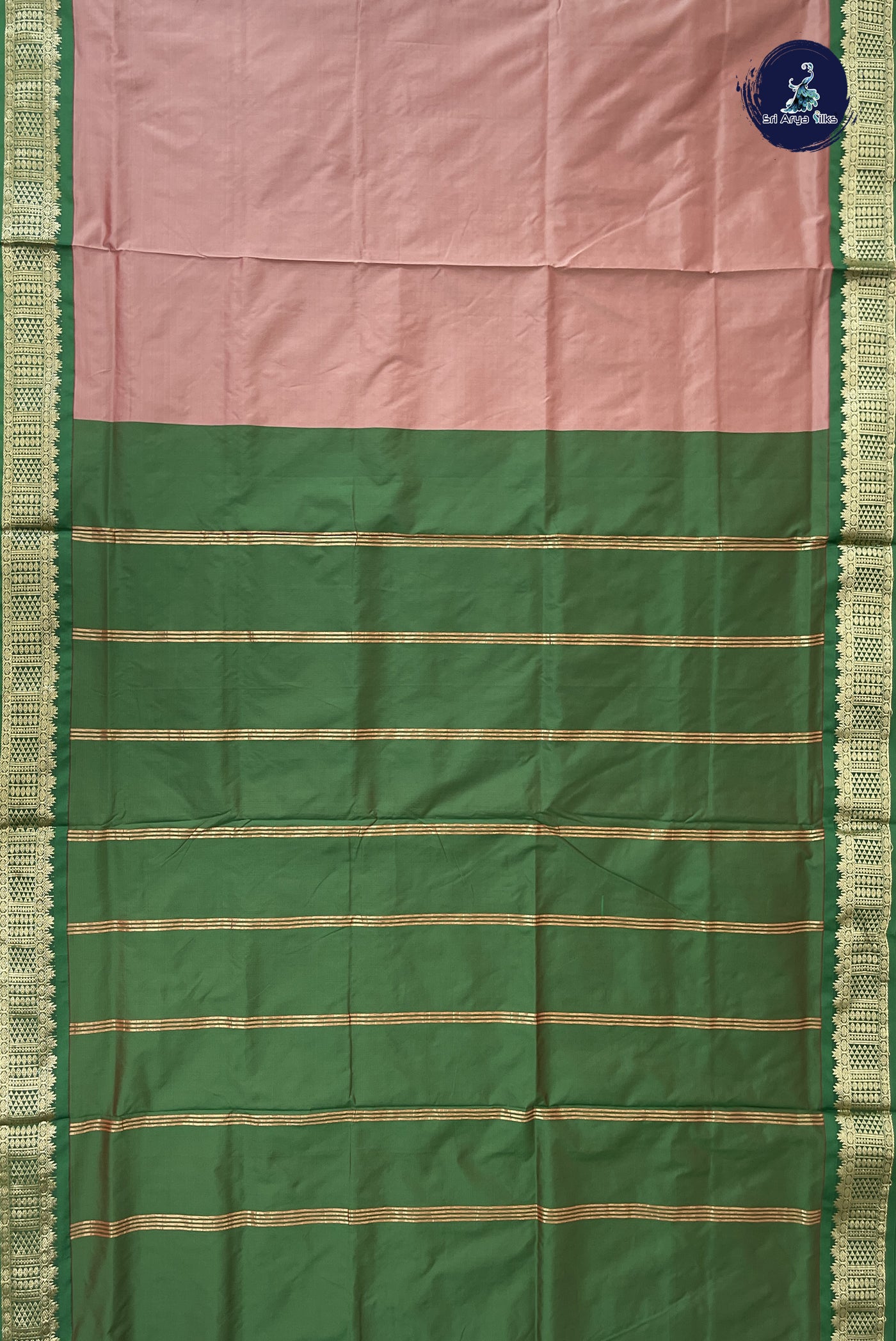 Pastel Shade Madisar Semi Silk Saree With Plain Pattern