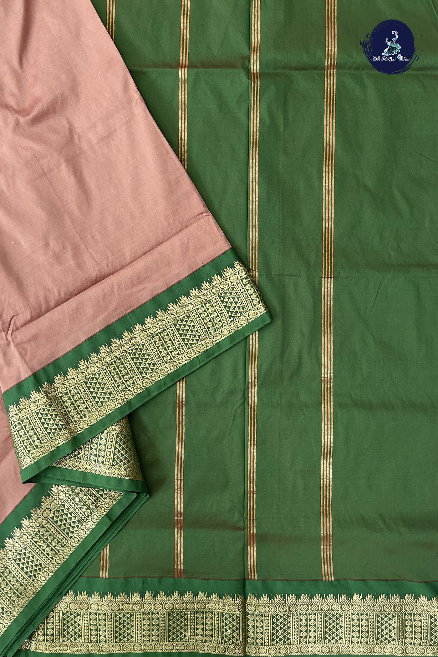Pastel Shade Madisar Semi Silk Saree With Plain Pattern