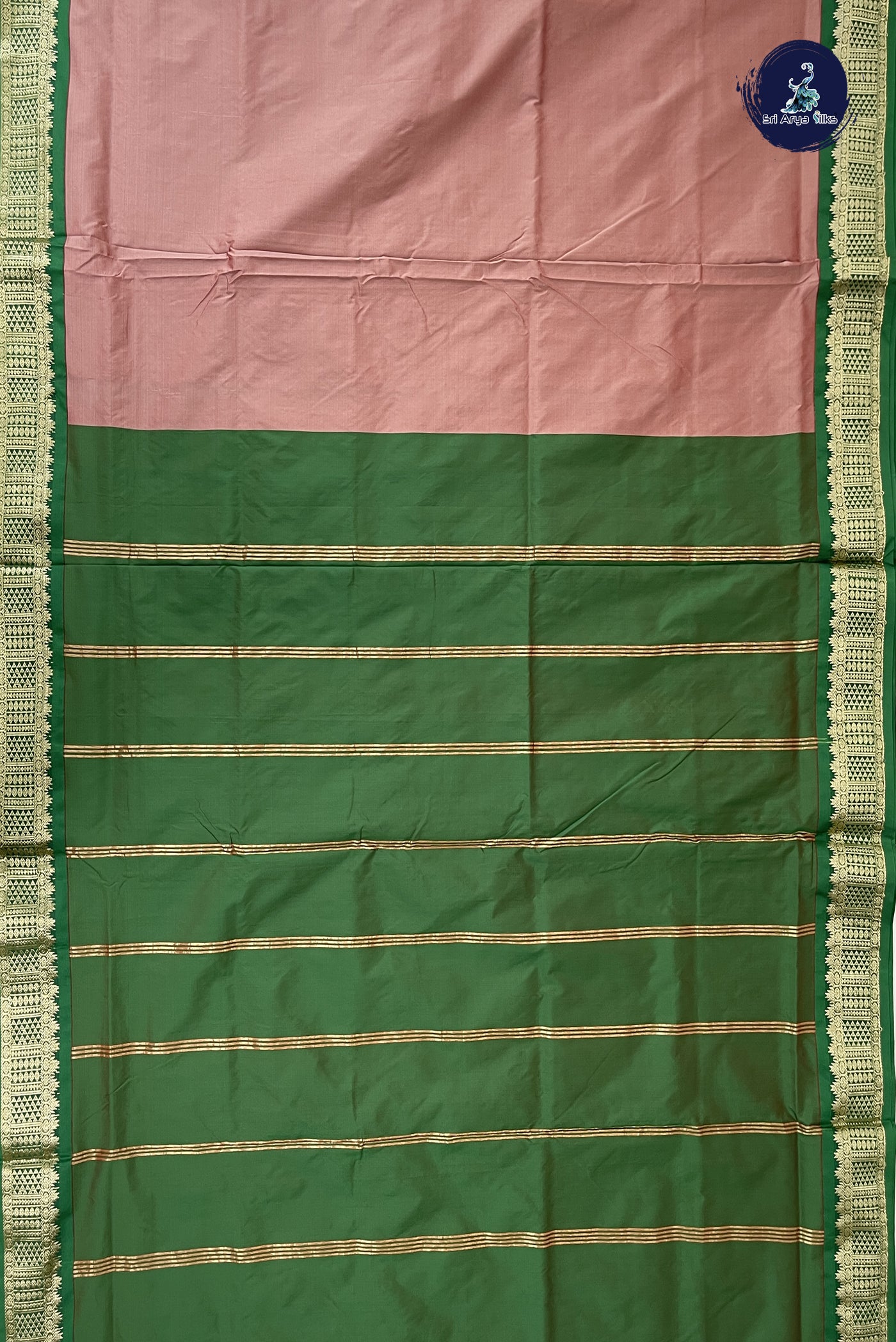 Pastel Shade Madisar Semi Silk Saree With Plain Pattern