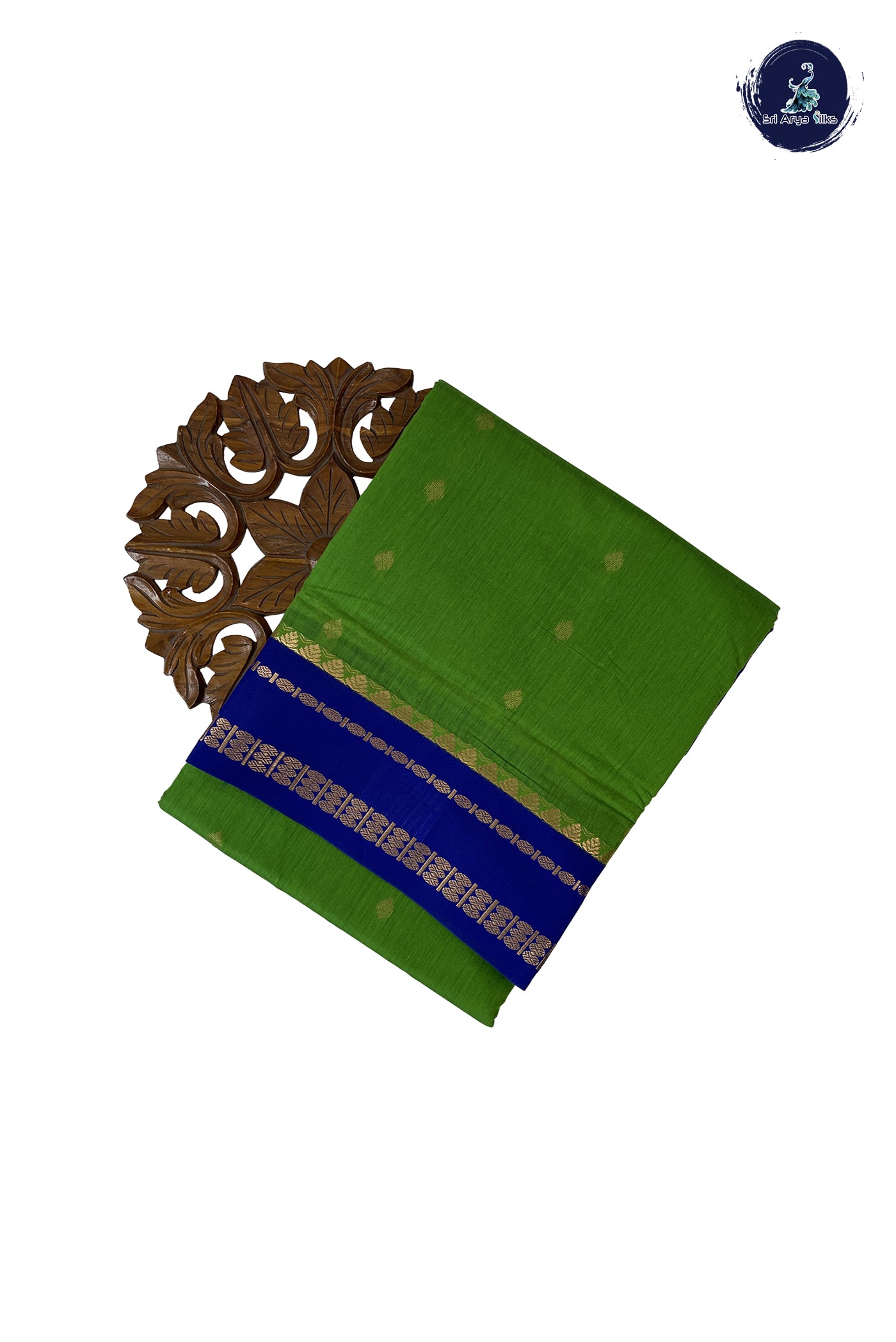 Light Green Madisar Semi Silk Cotton Saree With Zari Buttas Pattern