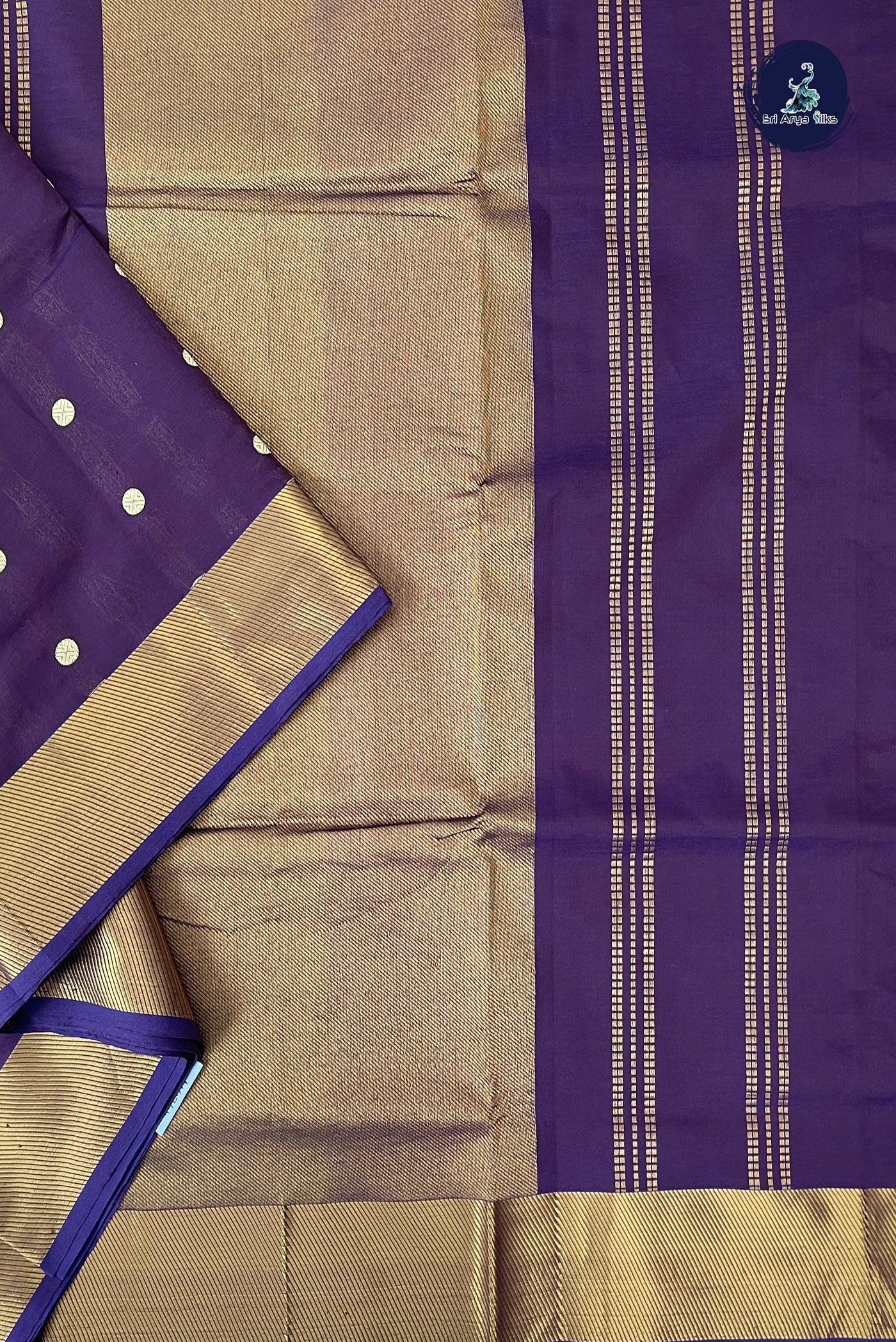 Brown Madisar Semi Silk Cotton Saree With Zari Buttas Pattern