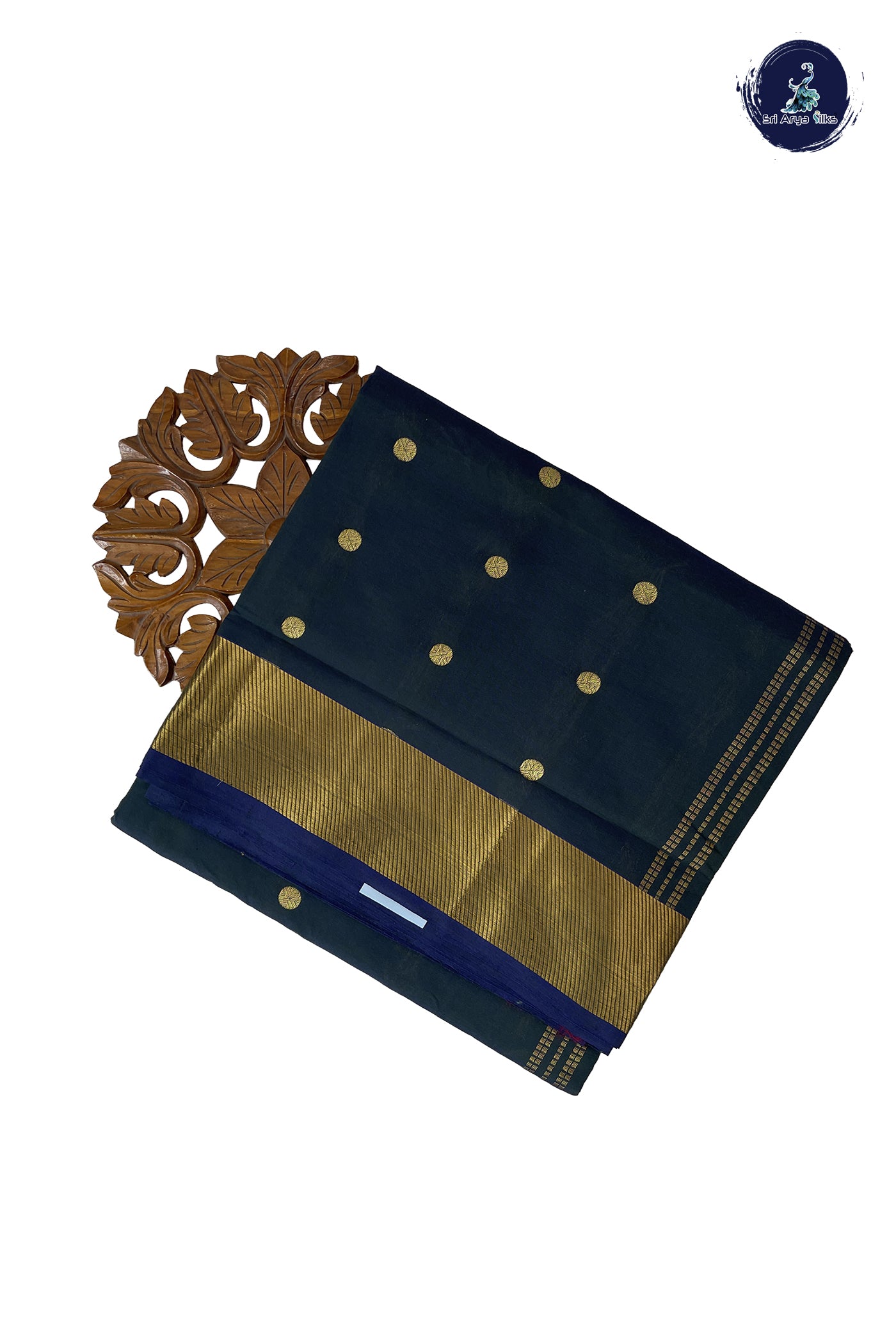 Greenish Grey Madisar Semi Silk Cotton Saree With Zari Buttas Pattern