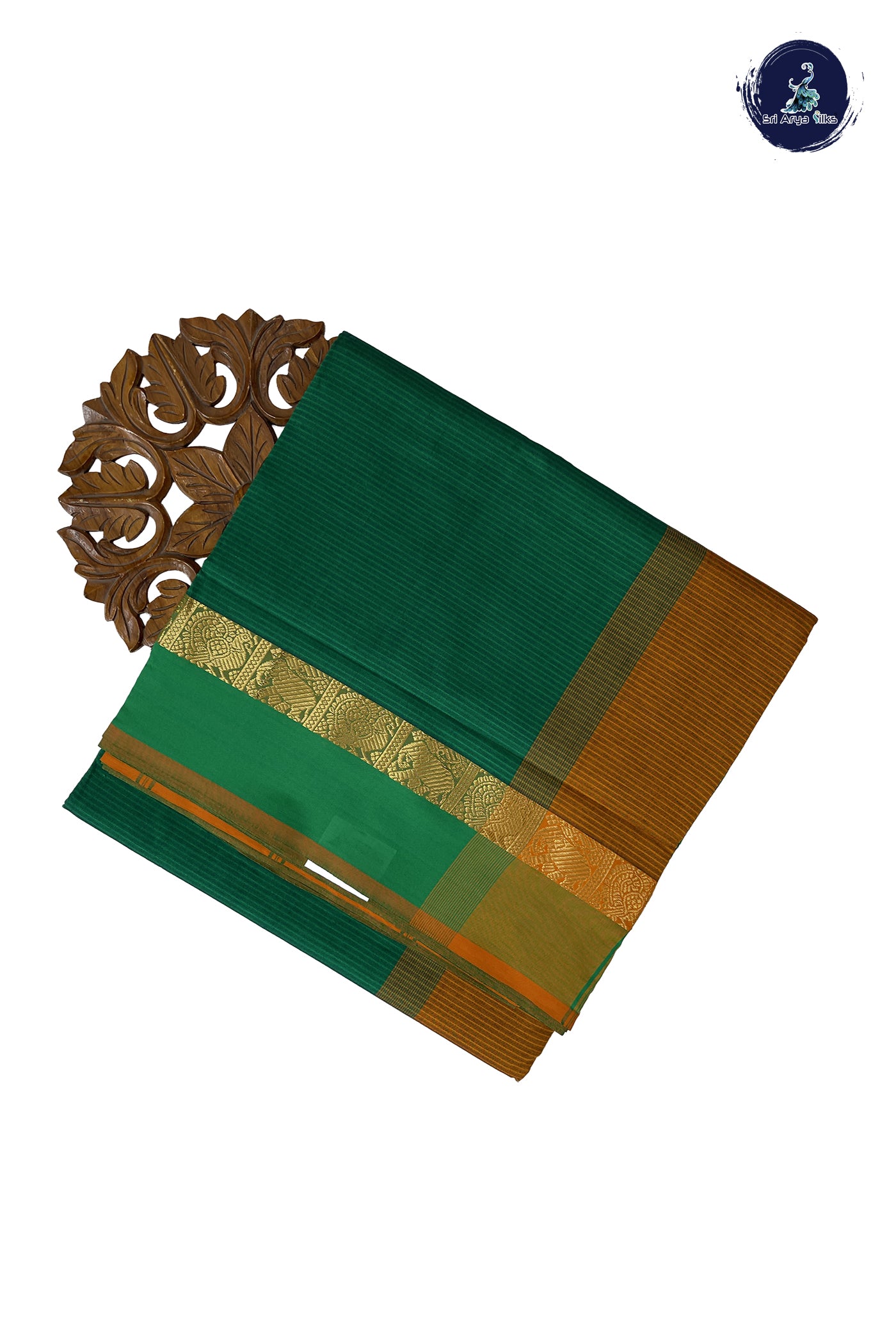 Green Madisar Semi Silk Cotton Saree With Doria Lines Pattern