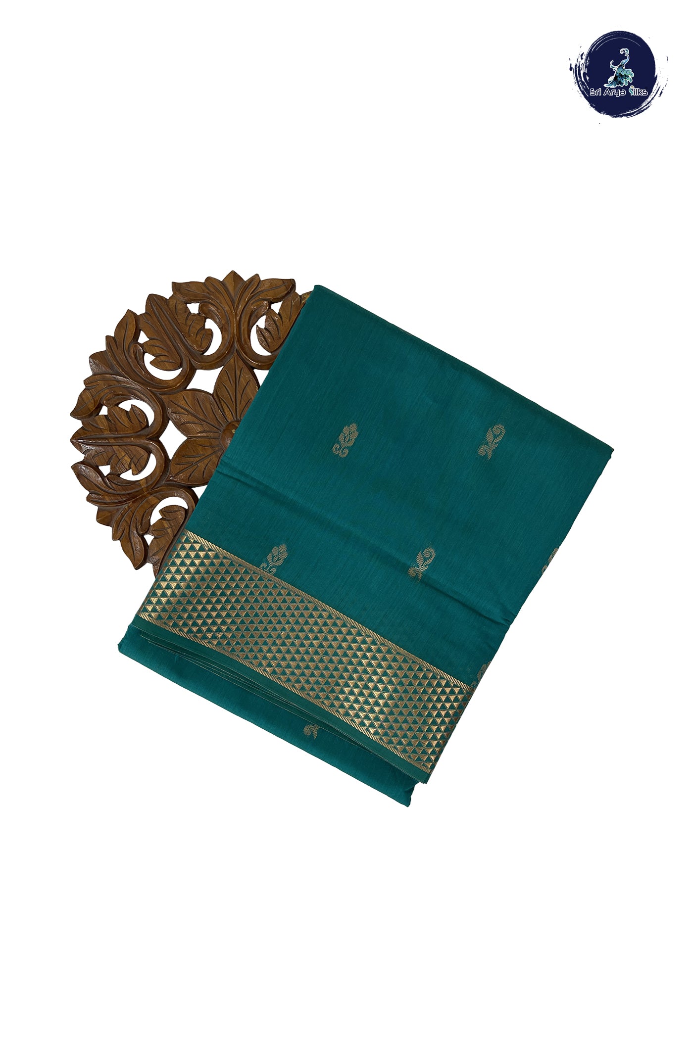 Green Madisar Semi Silk Cotton Saree With Zari Buttas Pattern