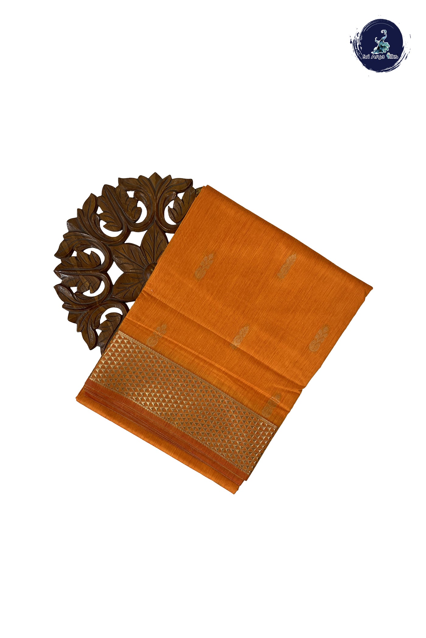 Yellow Madisar Semi Silk Cotton Saree With Zari Buttas Pattern